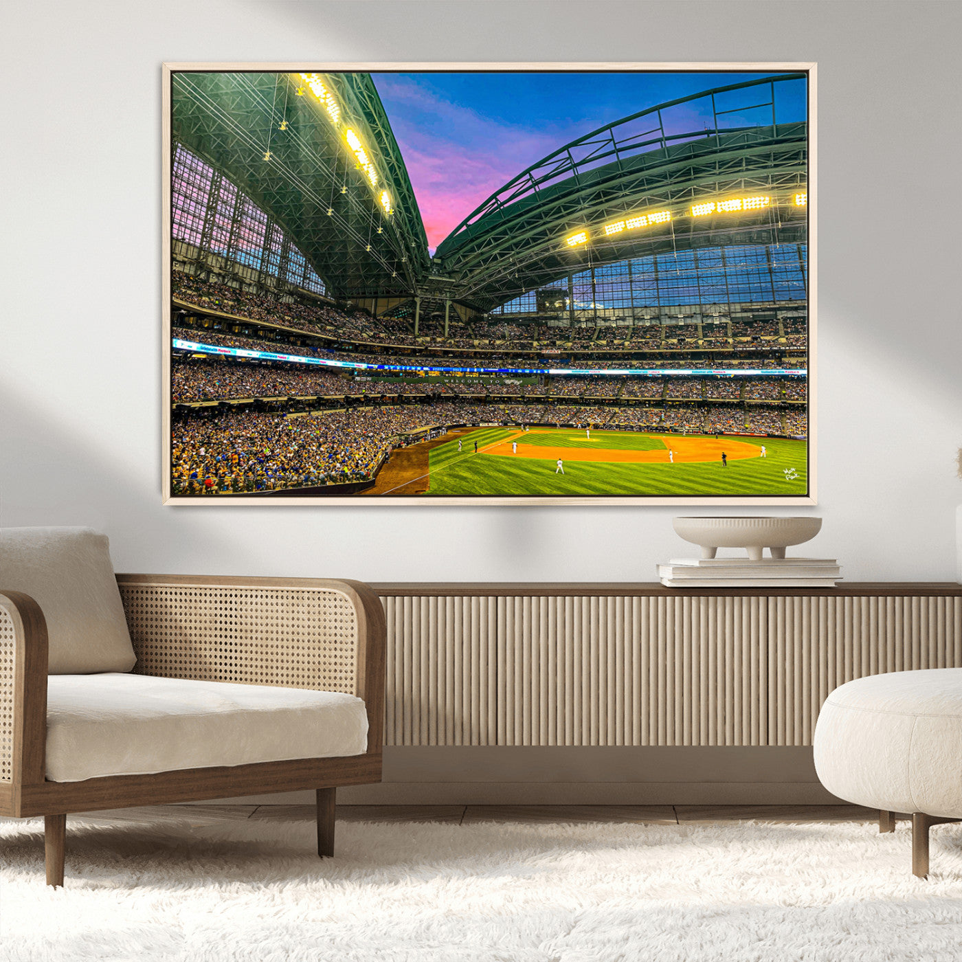 MGV-FC-36X24 - Milwaukee Brewers Baseball Team Print Canvas- American Family Field Stadium Wall Art Canvas Print
