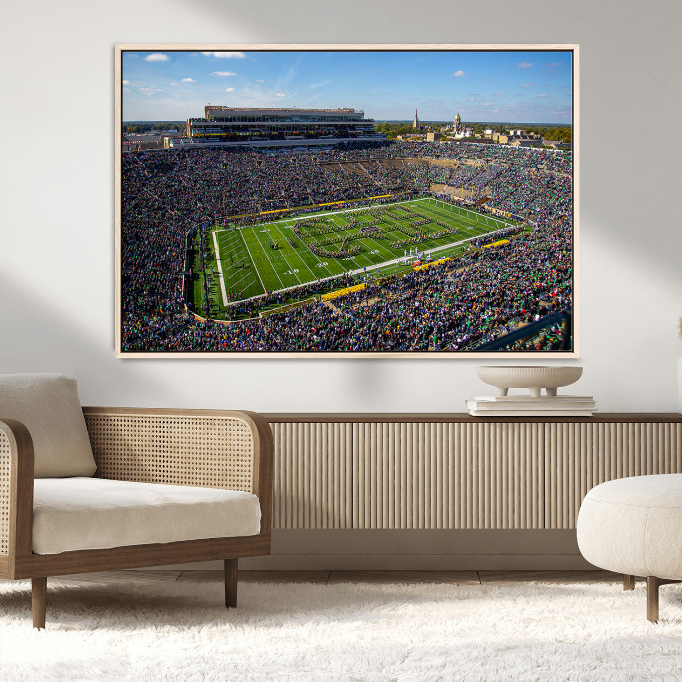 MGV-FC-36X24 - Notre Dame Fighting Irish Football Team Print - Notre Dame Stadium Wall Art Canvas Print