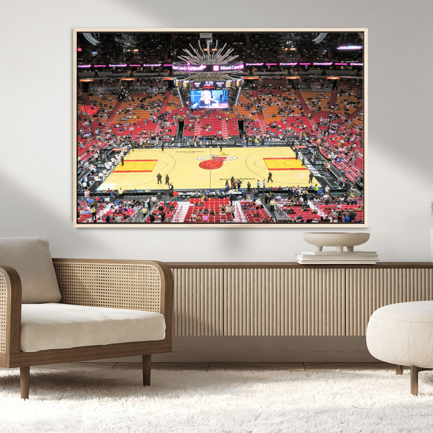 MGV-FC-36X24 - Miami Heat Basketball Team Print Wall Art- Kaseya Center Stadium Wall Art Canvas Print