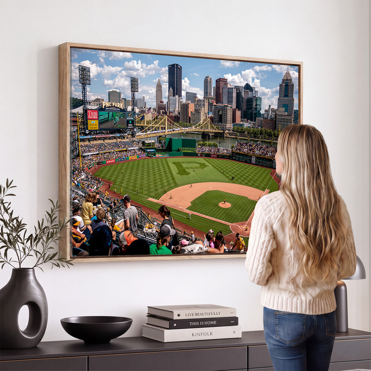 66872-MGV-CV-36X24 - Pittsburgh Pirates Baseball Team Print, PNC Park Stadium