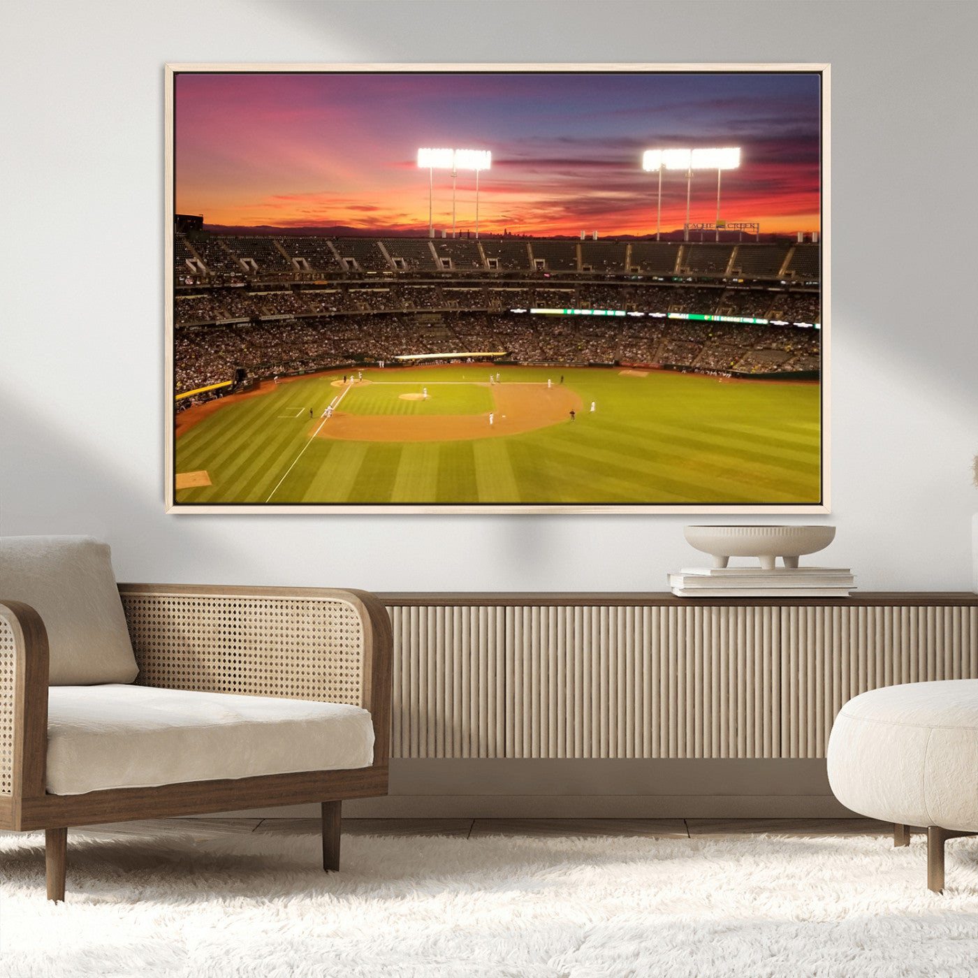 MGV-FC-36X24 - Oakland Athletics Baseball Team Print - Oakland Coliseum Stadium Wall Art Canvas Print