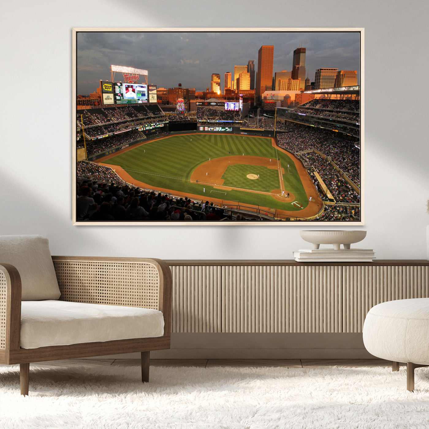 MGV-FC-36X24 - Minnesota Twins Baseball Team Print - Minneapolis Target Field Stadium Wall Art Canvas Print