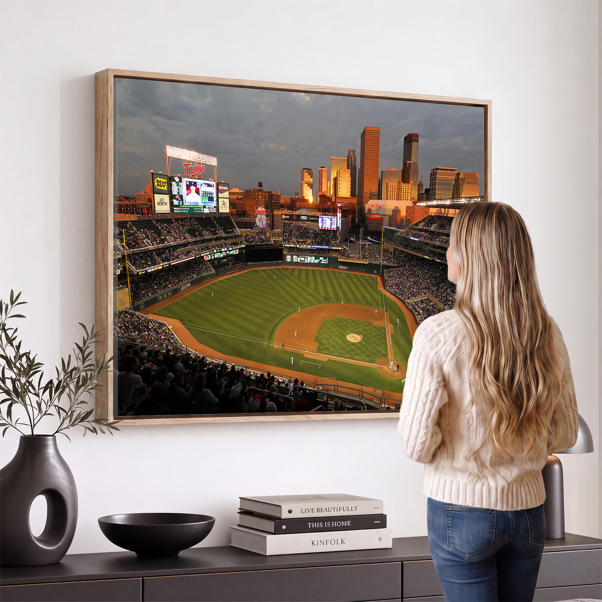 99822-MGV-CV-36X24 - Minnesota Twins Baseball Team Print, Minneapolis Target Field Stadium Wall Art