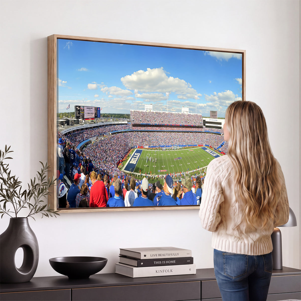 35302-MGV-CV-36X24 - Buffalo Bills NFL Football Team Print, Game Day at Buffalo Highmark Stadium