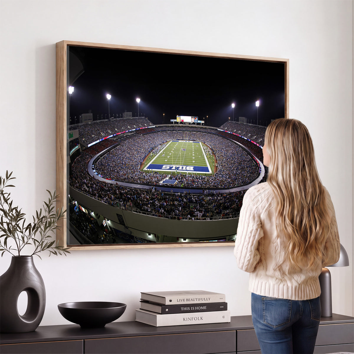 98546-MGV-CV-36X24 - Buffalo Bills NFL Football Team Print, Buffalo Highmark Stadium Wall Art