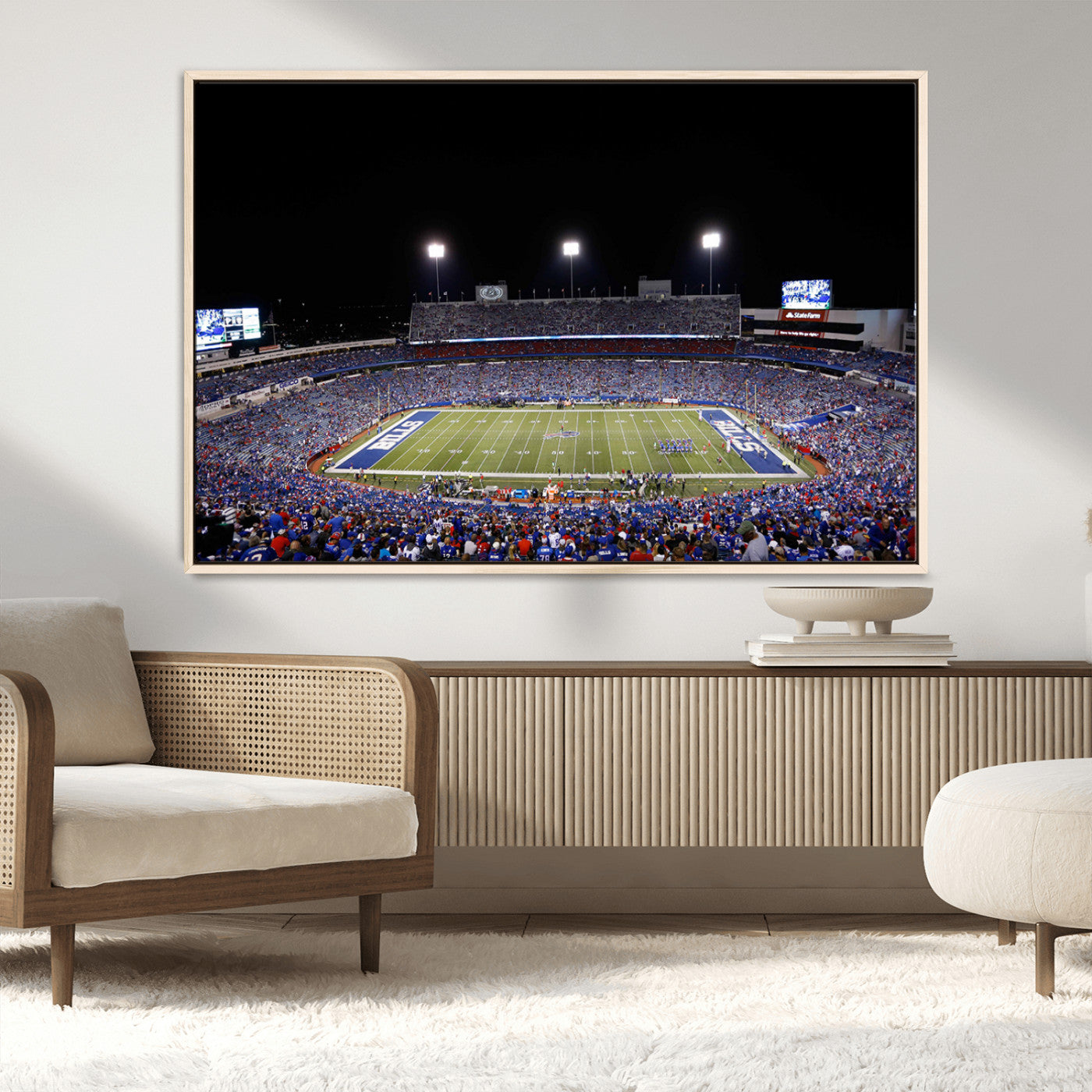 MGV-FC-36X24 - Buffalo Bills Wall Art - Buffalo Bills Stadium Canvas Print, Perfect Sports Decor for Living Rooms,