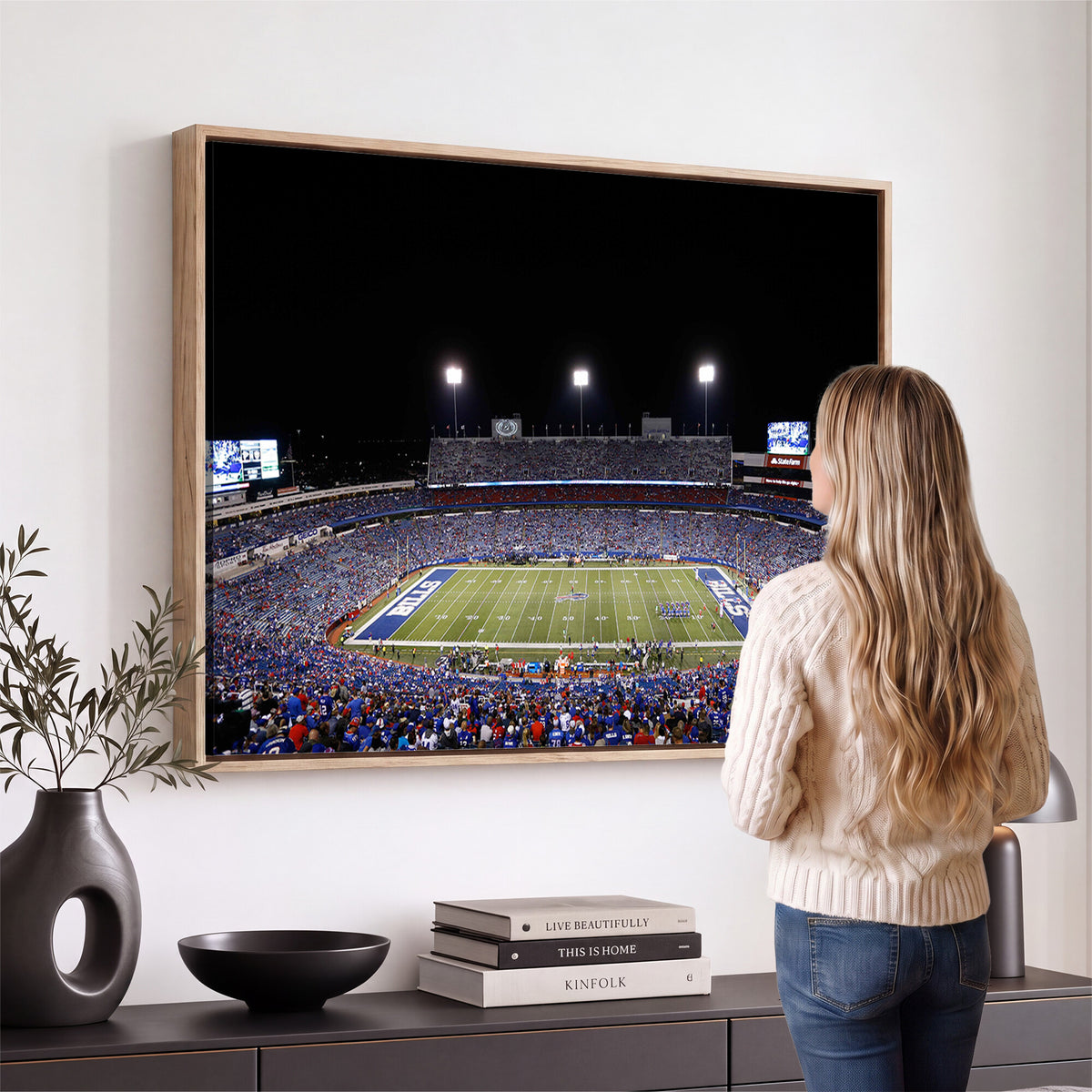 59036-MGV-CV-36X24 - Buffalo Bills Wall Art, Buffalo Bills Stadium Canvas Print for Sports Decor