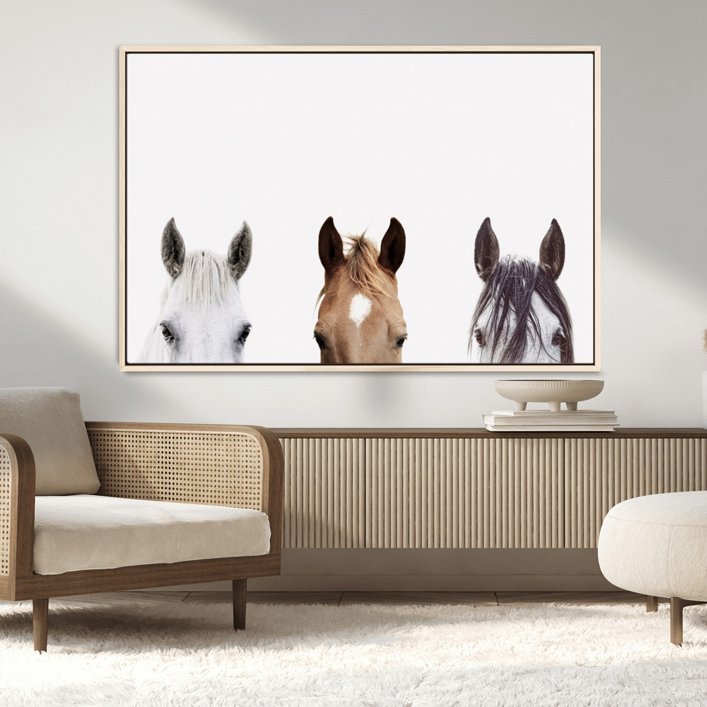 MGV-FC-36X24 - Horse Prints Set, Set of 3 Horse Wall Art, Horses Portraits, Farmhouse Wall Art, Farm Animals