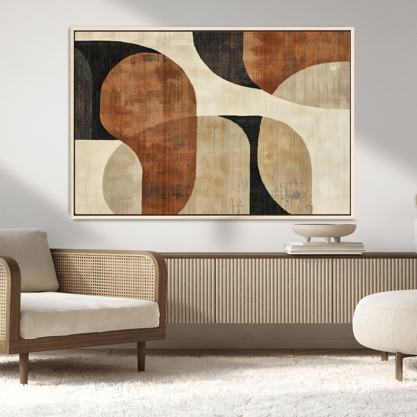 MGV-FC-36X24 - Wabi Sabi Abstract Wall Art Canvas Print | Large Minimalist Modern Geometric Wall Decor for Living