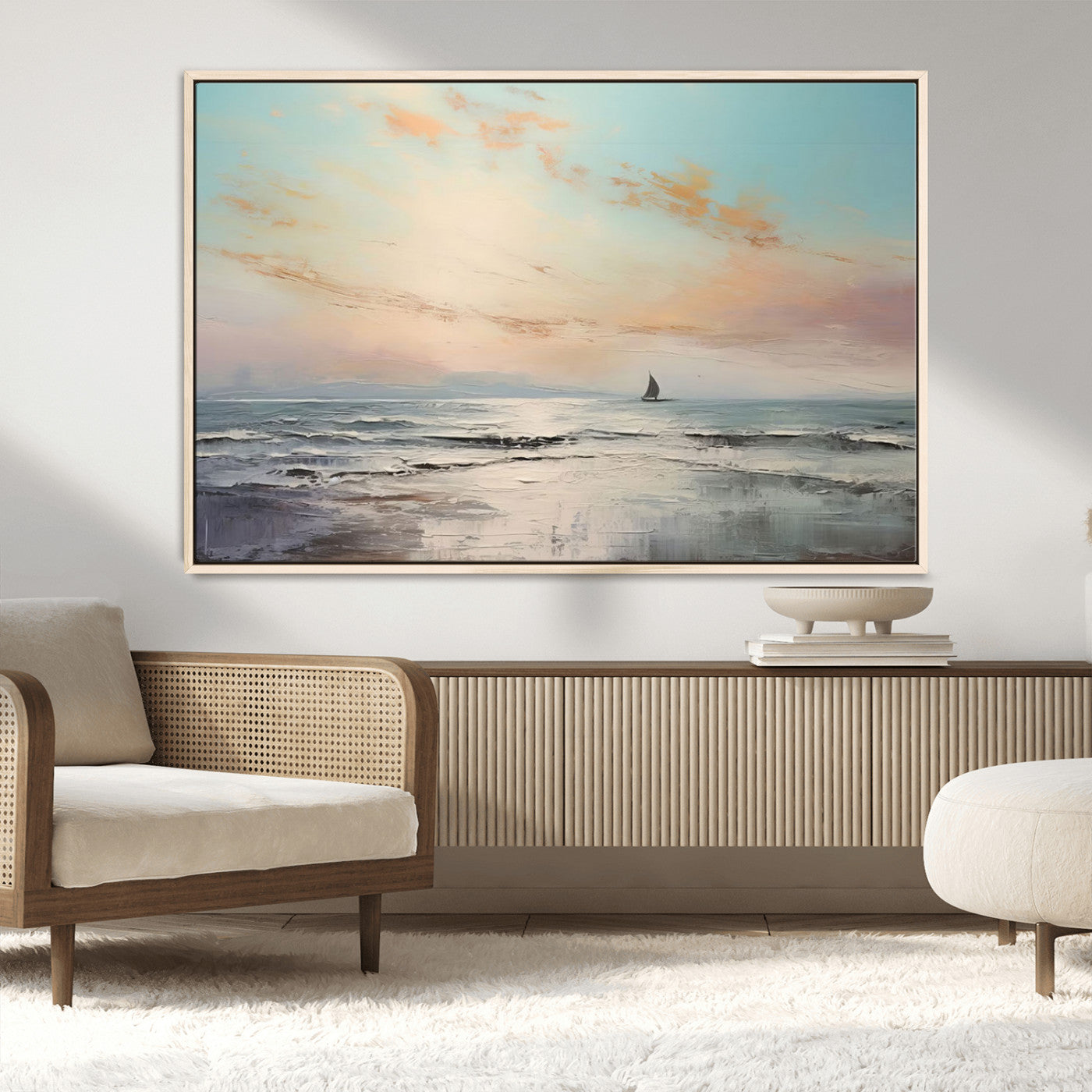 MGV-FC-36X24 - Abstract Ocean Wall Art -  Boat Wall Art Canvas Print