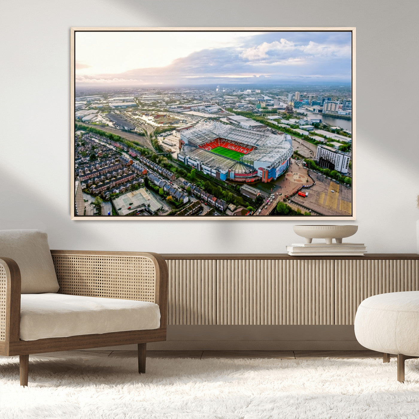 MGV-FC-36X24 - Old Trafford Manchester United Stadium Wall Art Canvas Print - Aerial View Stadium, Old Trafford