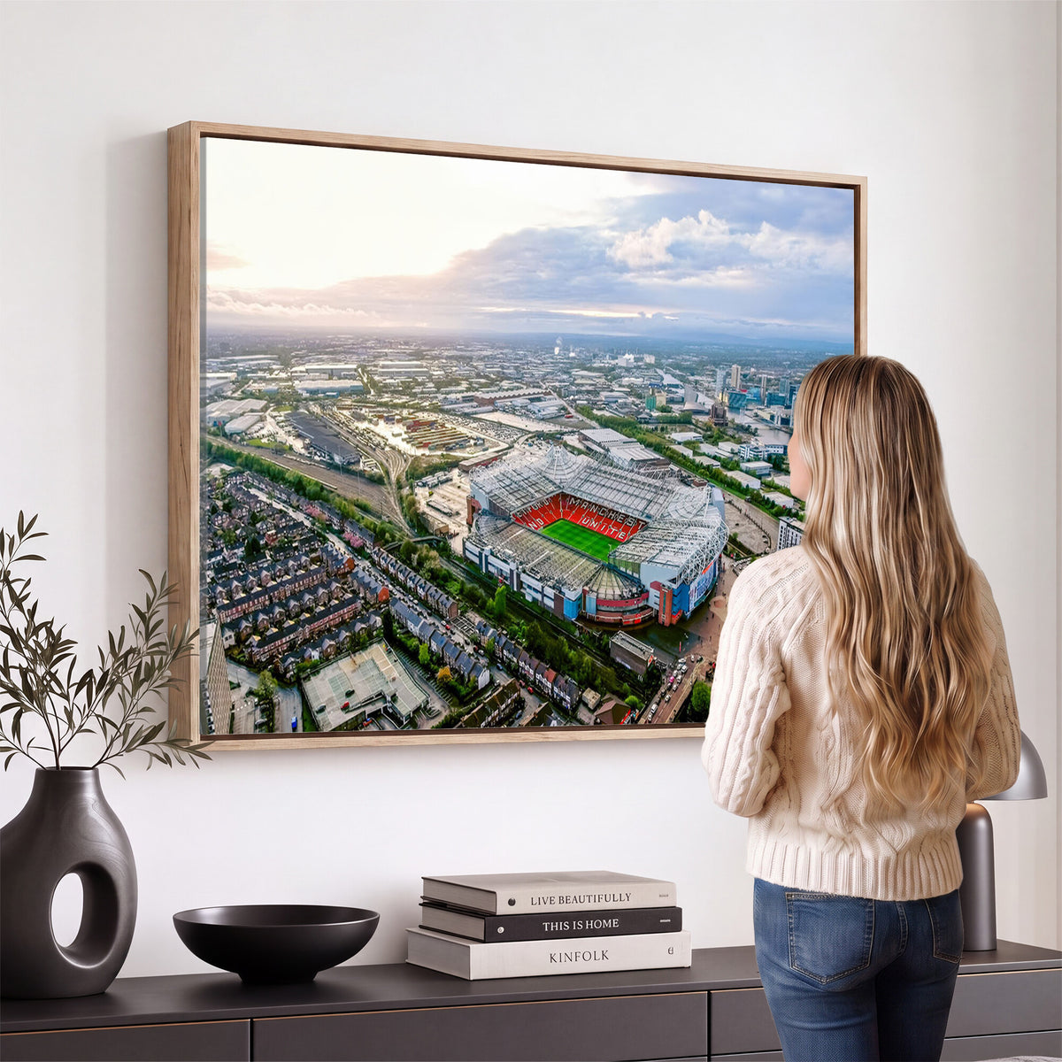 85657-MGV-CV-36X24 - Old Trafford Manchester United Stadium Wall Art Canvas Print