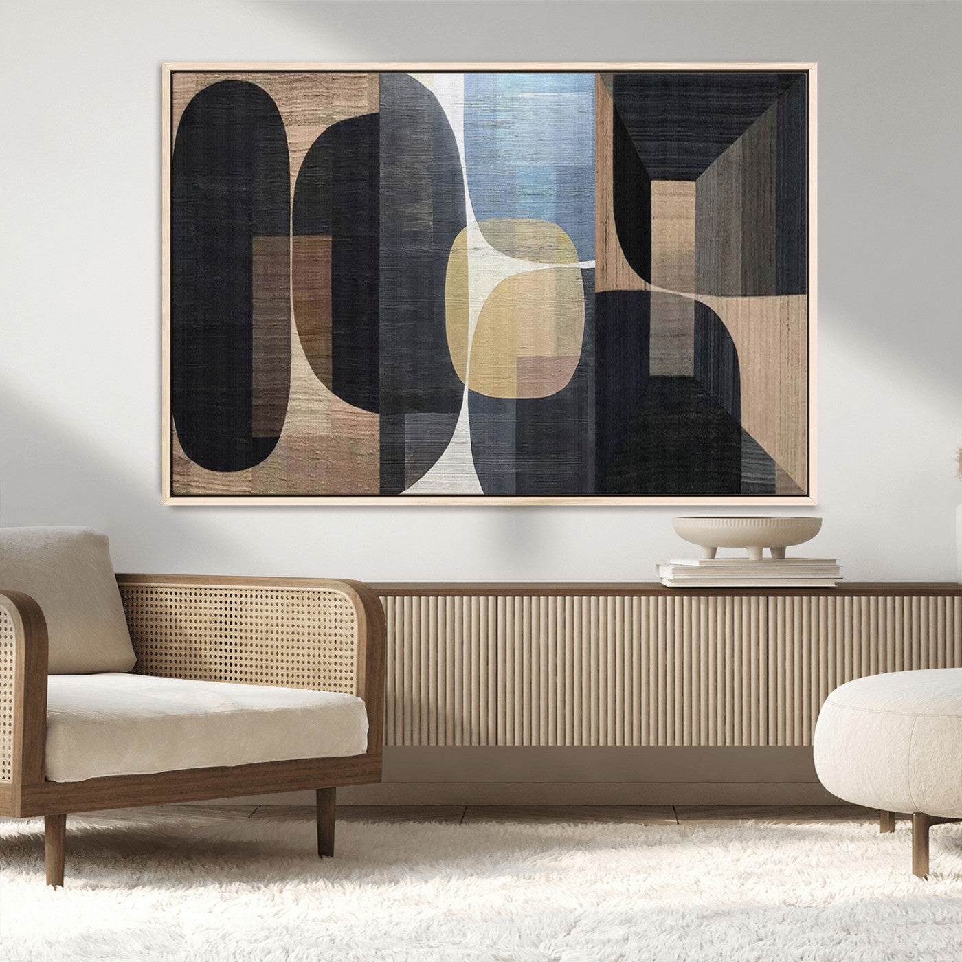 MGV-FC-36X24 - Minimalist Wabi Sabi Abstract Geometric Wall Art Canvas Print – Modern Minimalist Shapes – Ready to