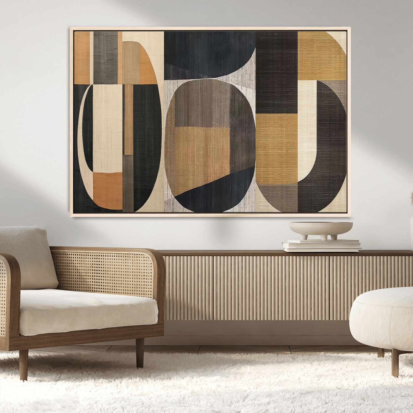 MGV-FC-36X24 - Modern Brown Wabi Sabi Abstract Wall Art Canvas Print Set, Minimalist Wall Art