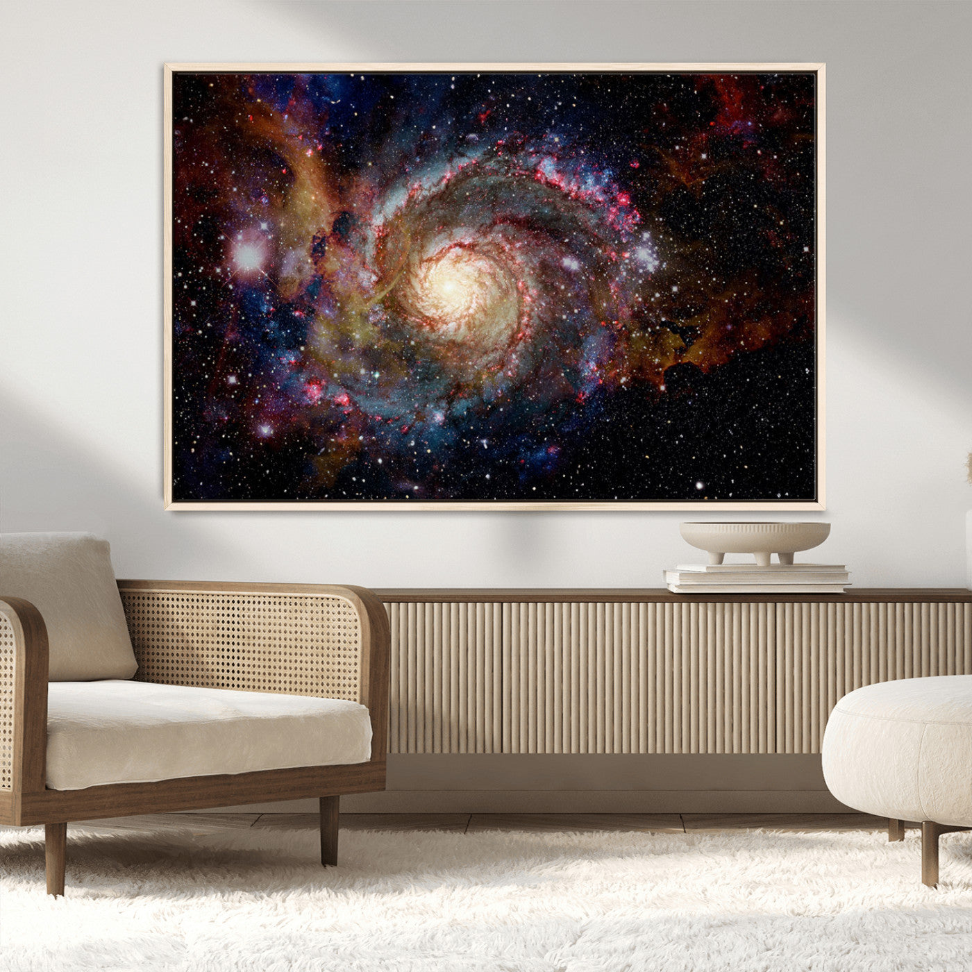 MGV-FC-36X24 - Nebula and Galaxies in Space Wall Art Canvas Print, Spiral Galaxy Wall Art Canvas Print