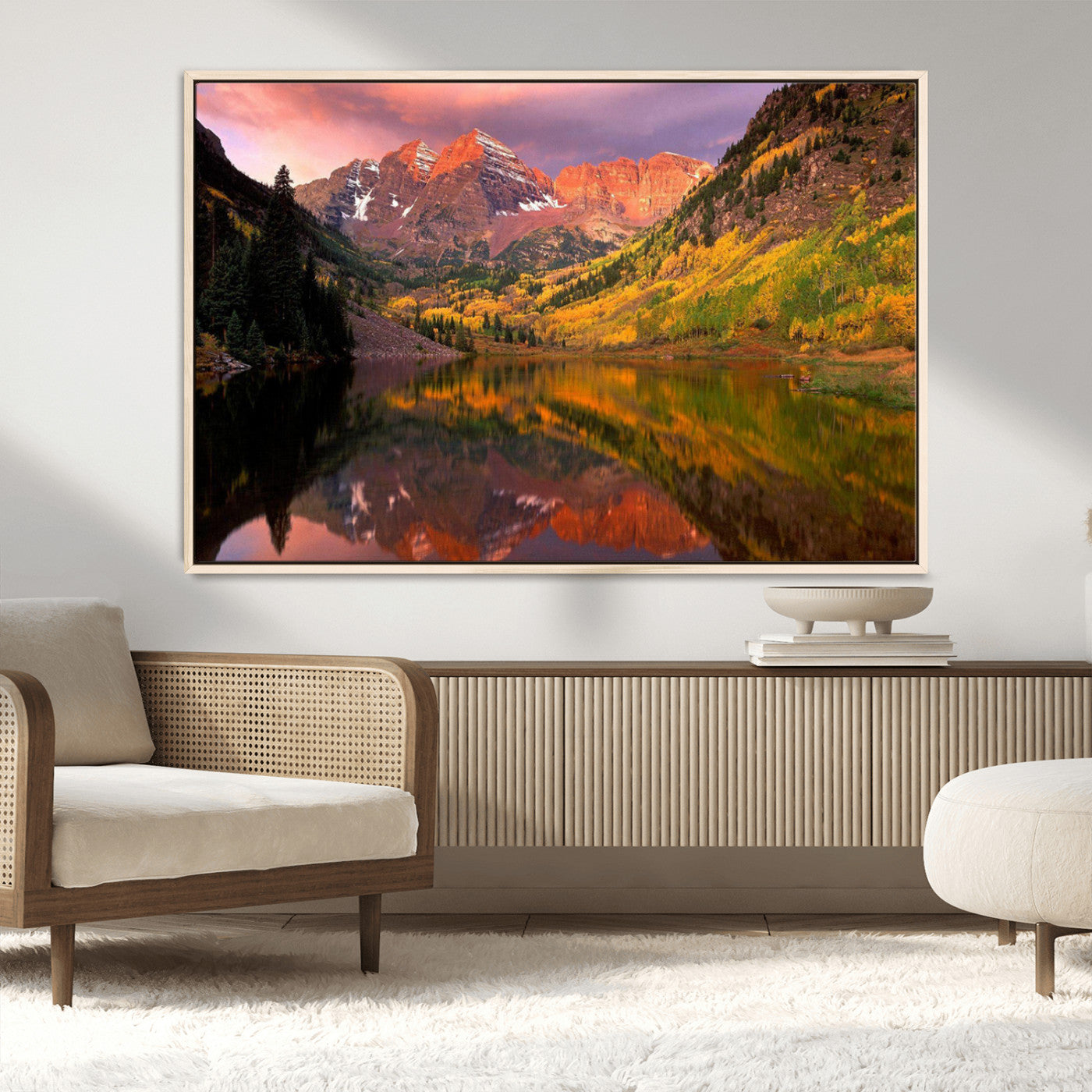 86946-MGV-CV-36X24-Colorado Rockies Mountain Sunset Wall Art | Ready to Hang and Framed | Scenic Nature Landscape
