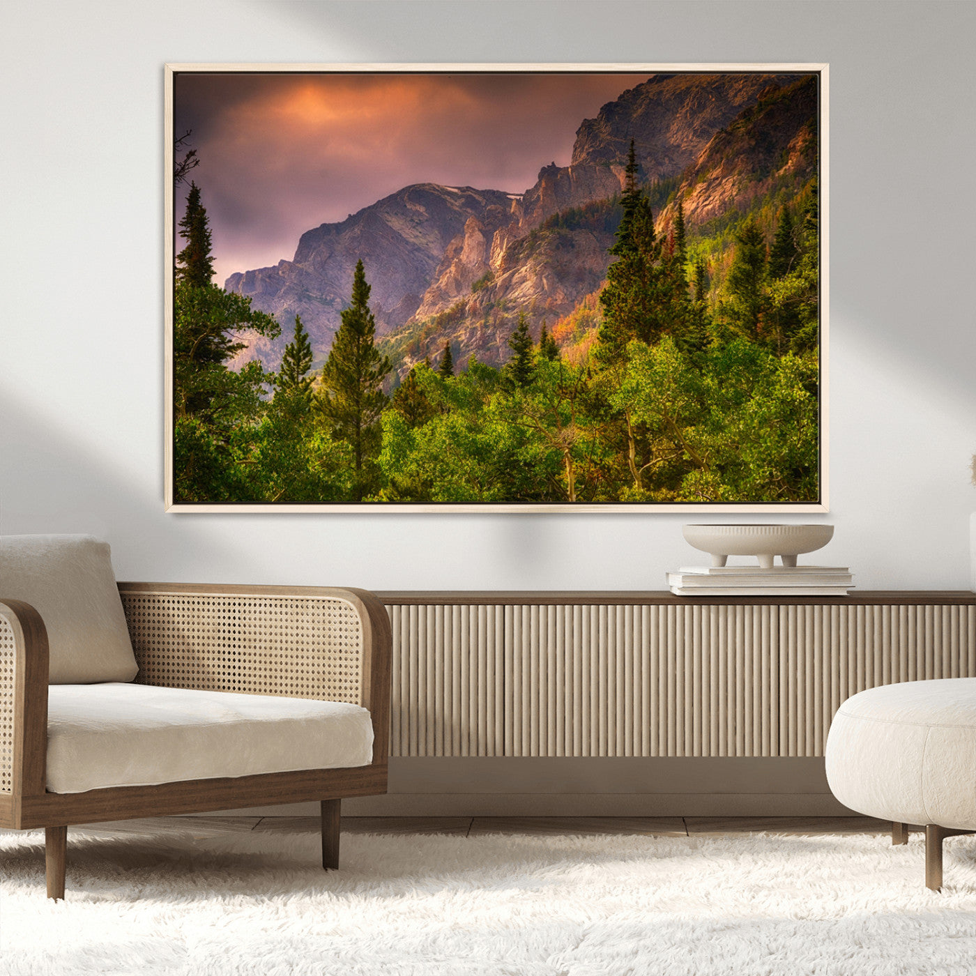 MGV-FC-36X24 - Colorado Rockies Mountains Wall Art Canvas Print | Ready to Hang  Framed Mountain Landscape