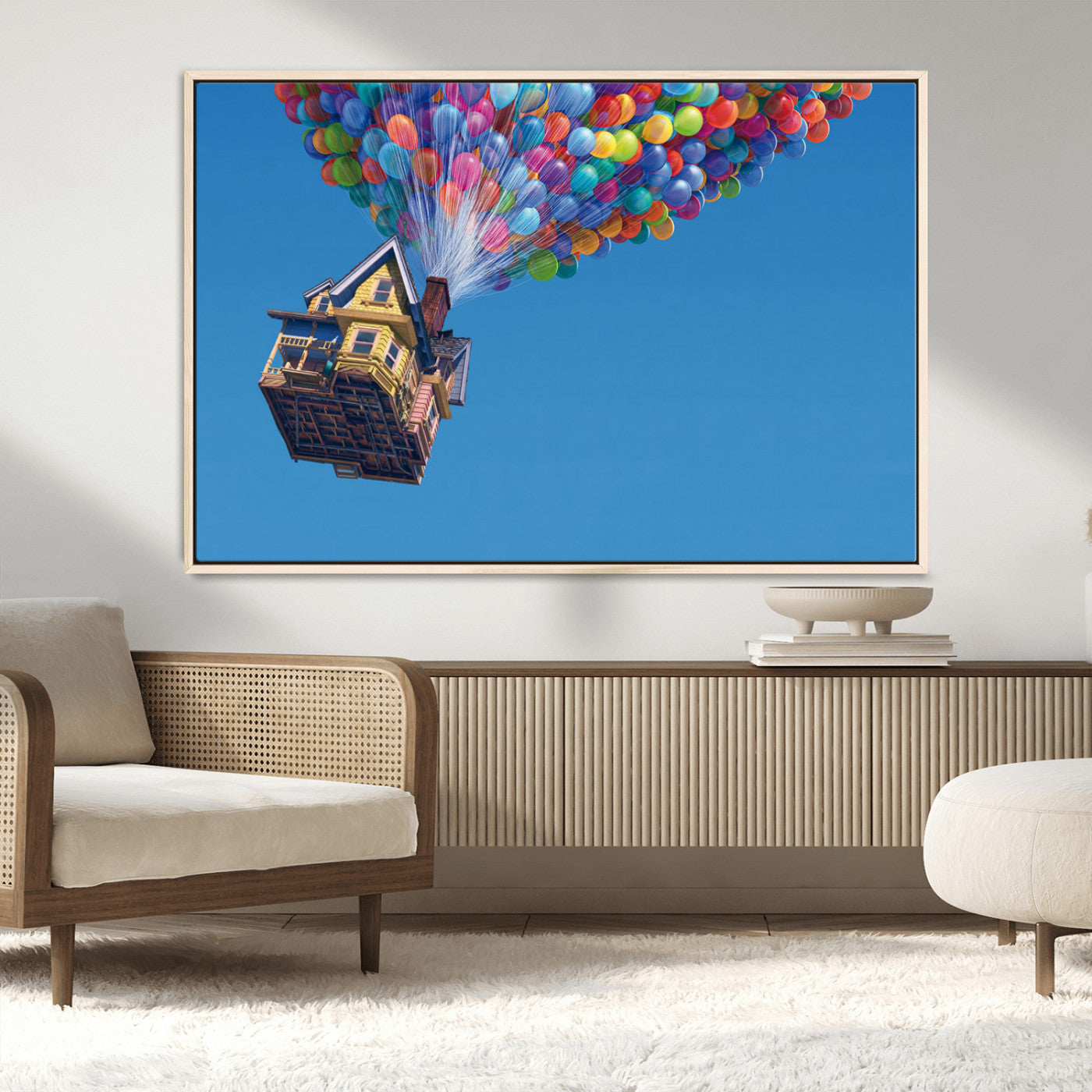 MGV-FC-36X24 - Carl Fredricksen, Up Movie Wall Art, Balloons Wall Art, Air Balloons for Kids Room Print