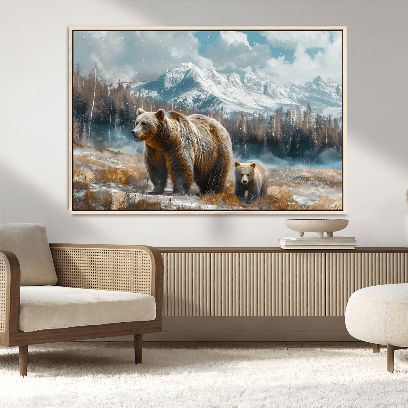 MGV-FC-36X24 - Bear and Baby Bear Wall Art Canvas Print