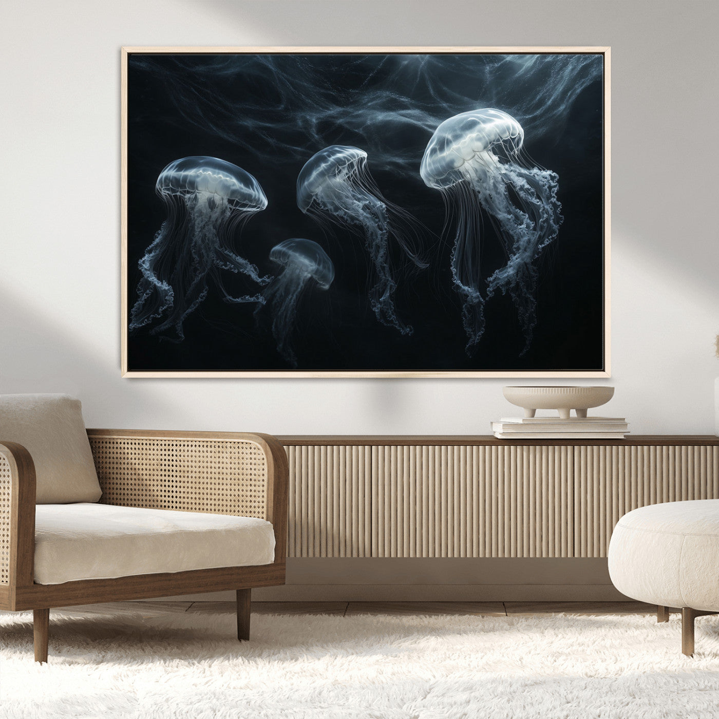 MGV-FC-36X24 - Jellyfish Wall Art Canvas Print, Elegant Wall Decor