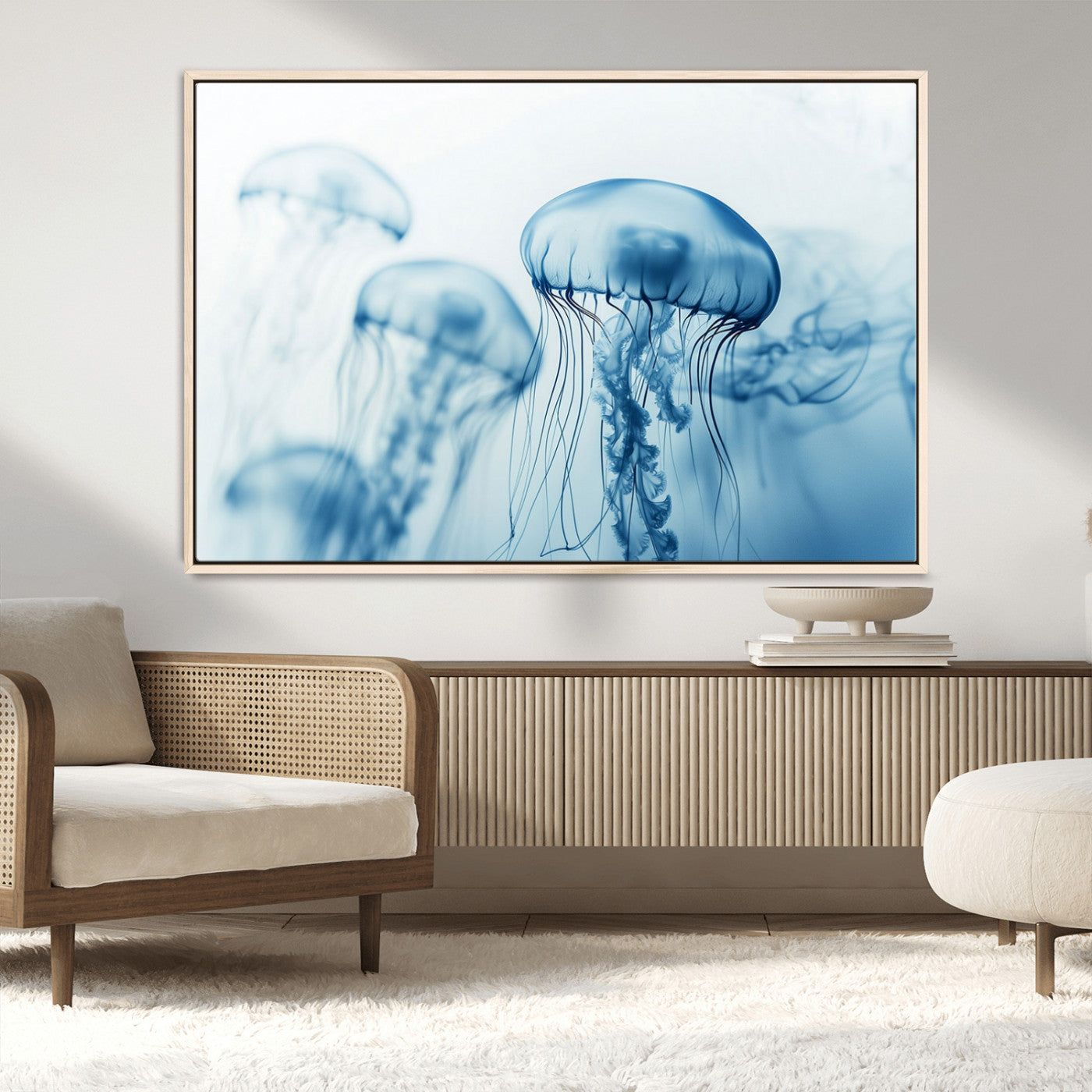 MGV-FC-36X24 - Blue Jellyfish Wall Art Canvas Print