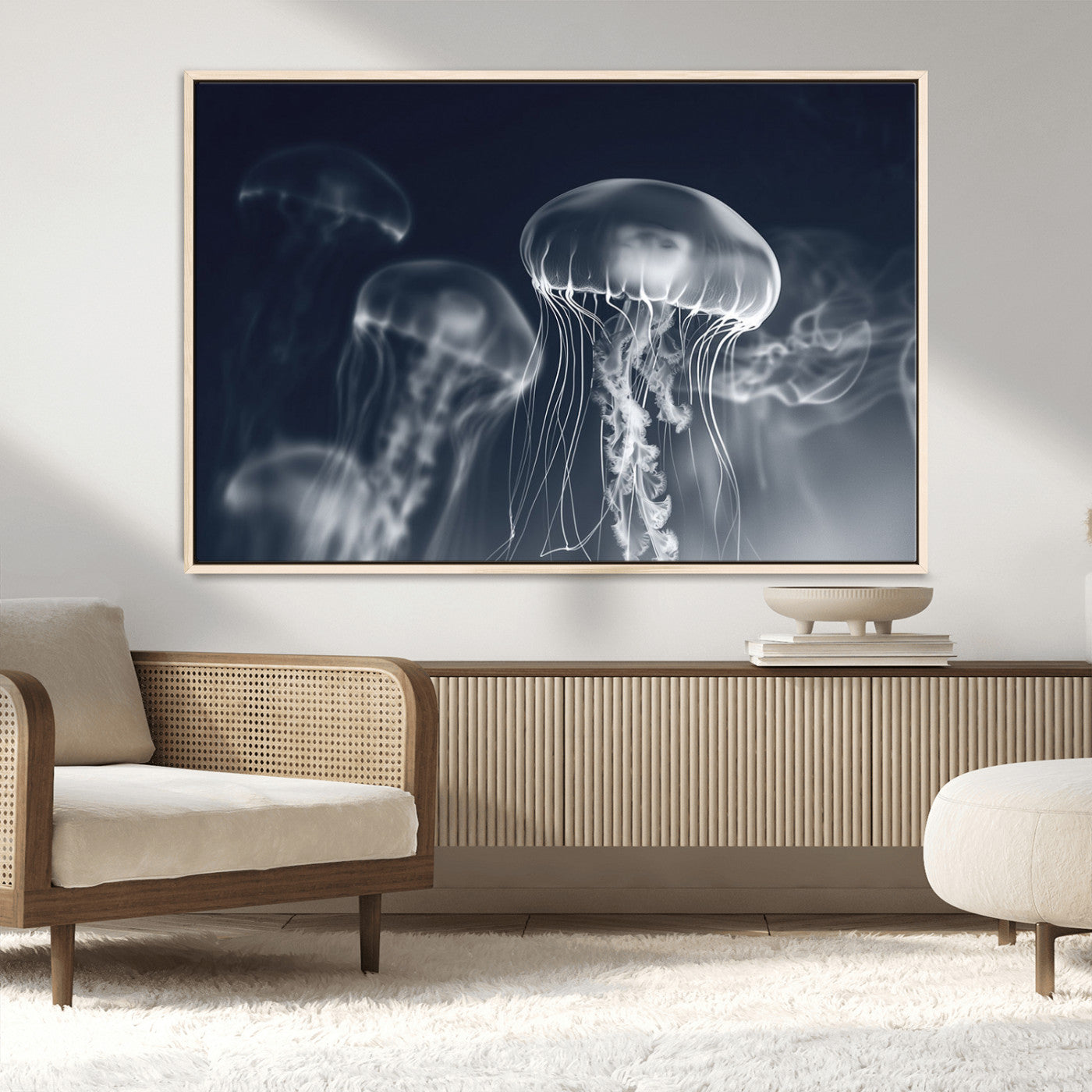 MGV-FC-36X24 - Jellyfish Wall Art Canvas Print, Modern Abstract Jellyfish Wall Decor