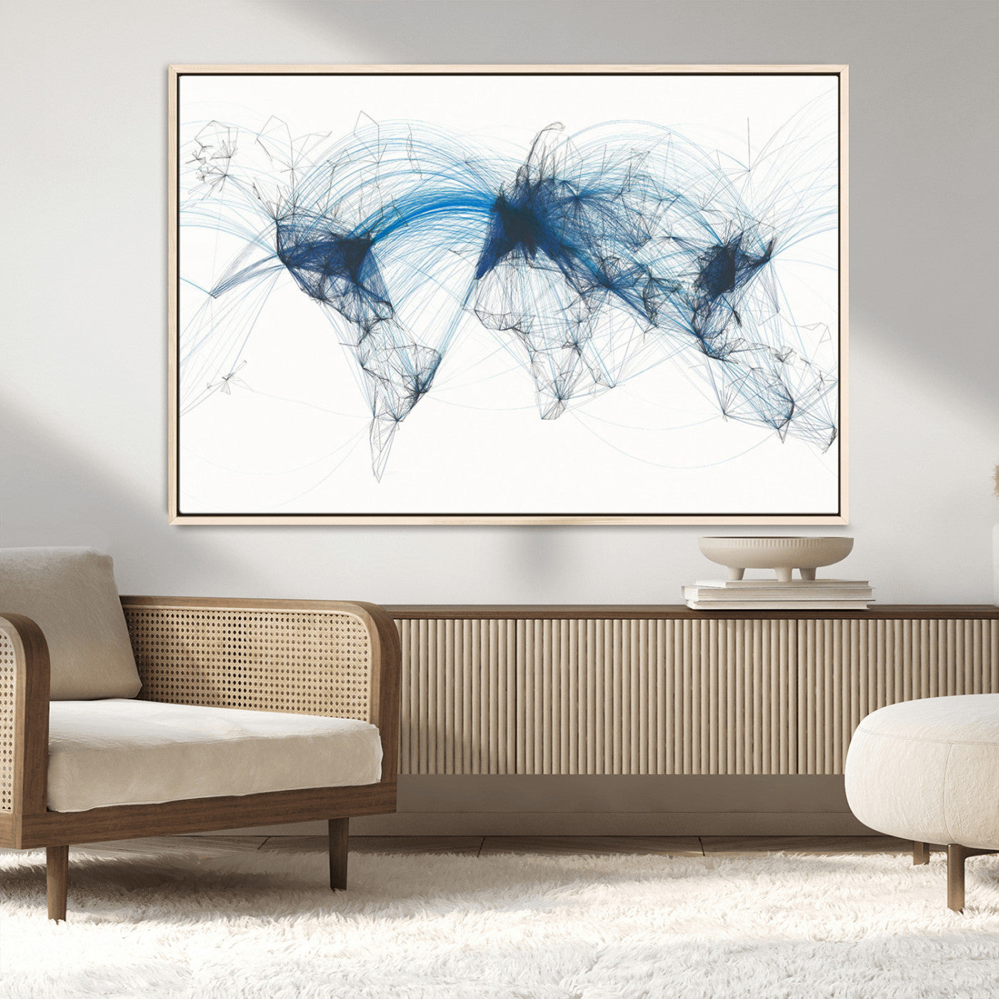 MGV-FC-36X24 - Push Pin World Map Canvas Print – Framed Wall Art for Couples to Track Their Travels – Anniversary