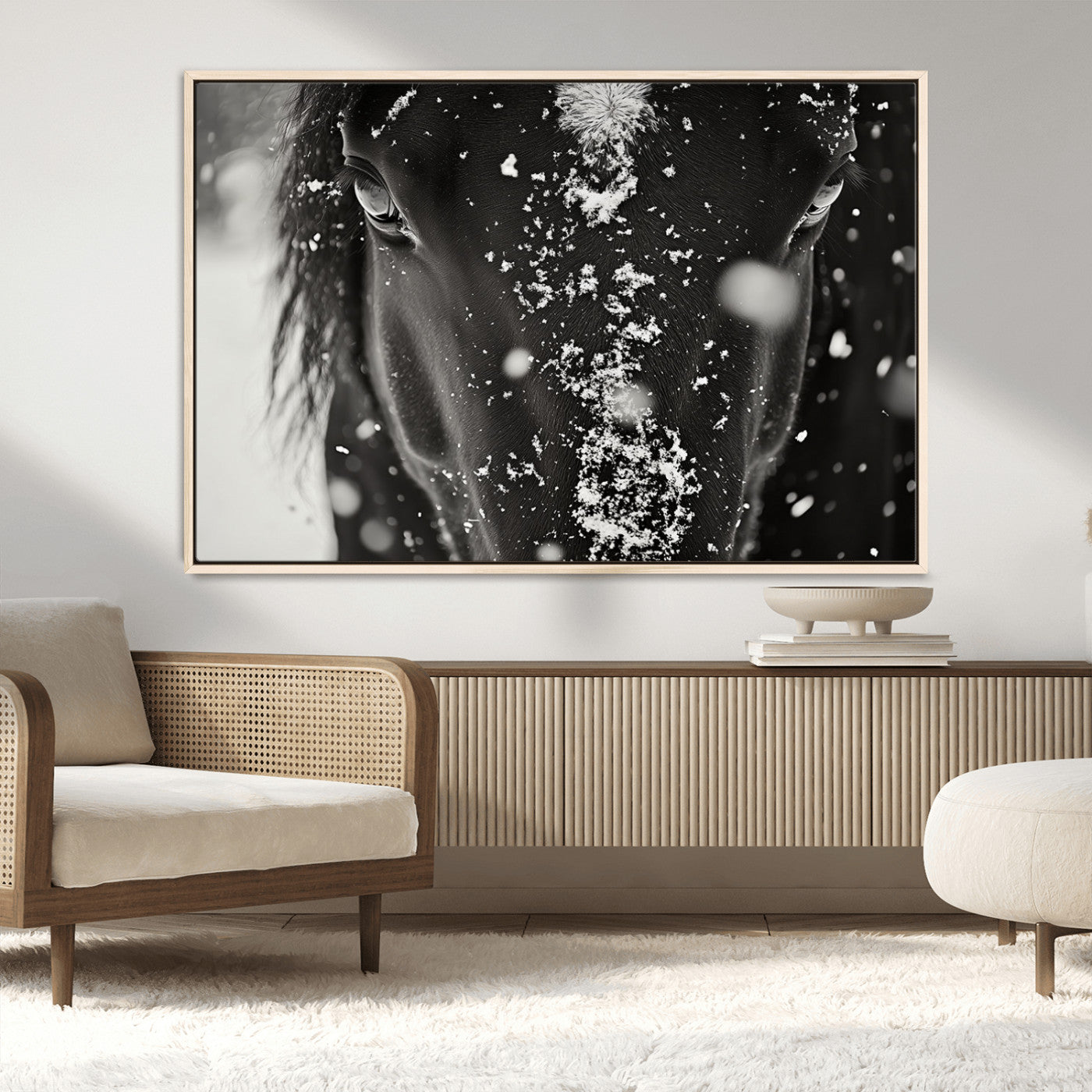 MGV-FC-36X24 - Winter Horse Snow Wall Art Canvas Print