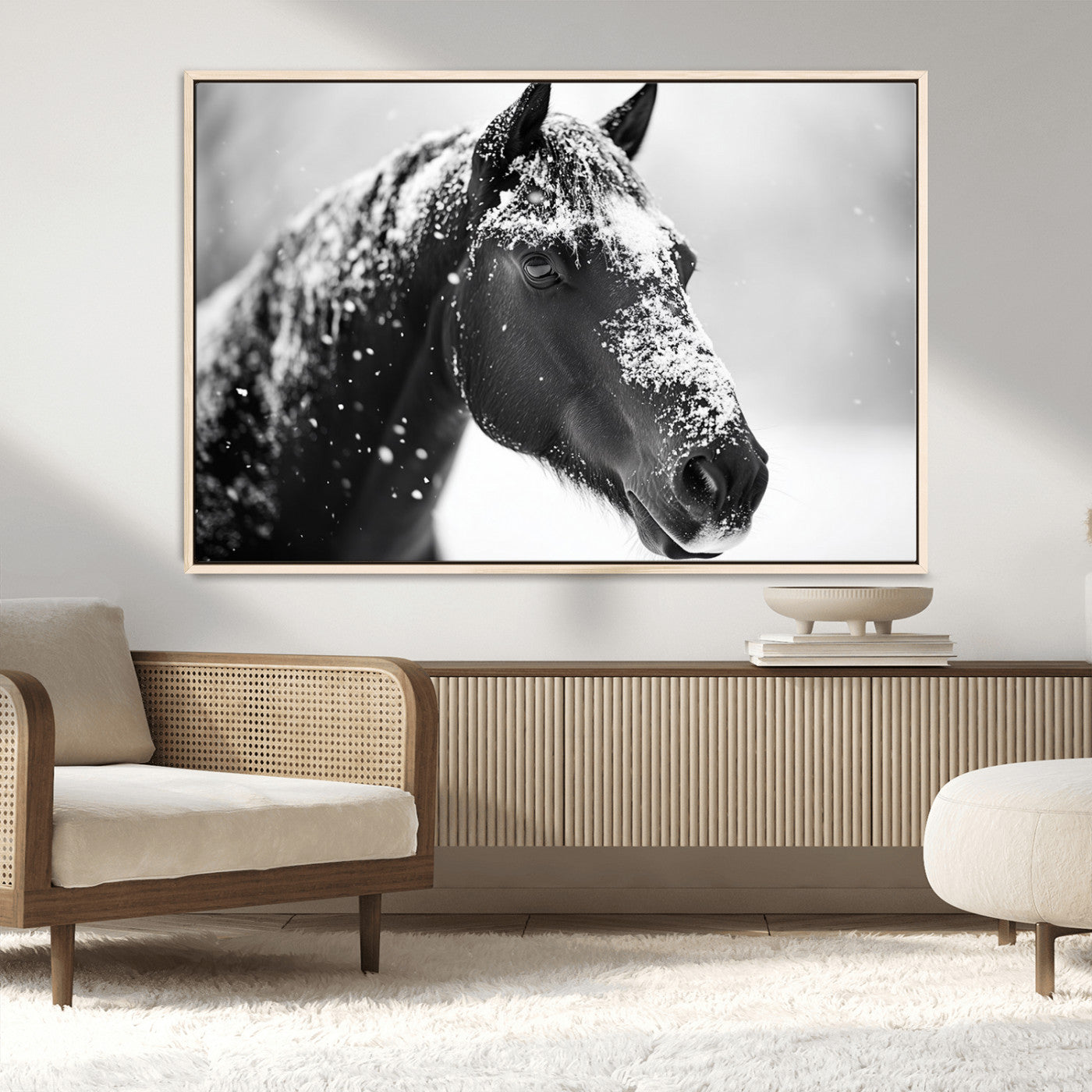 MGV-FC-36X24 - Horse Canvas Print - Winter Horse Snow Wall Art Canvas Print