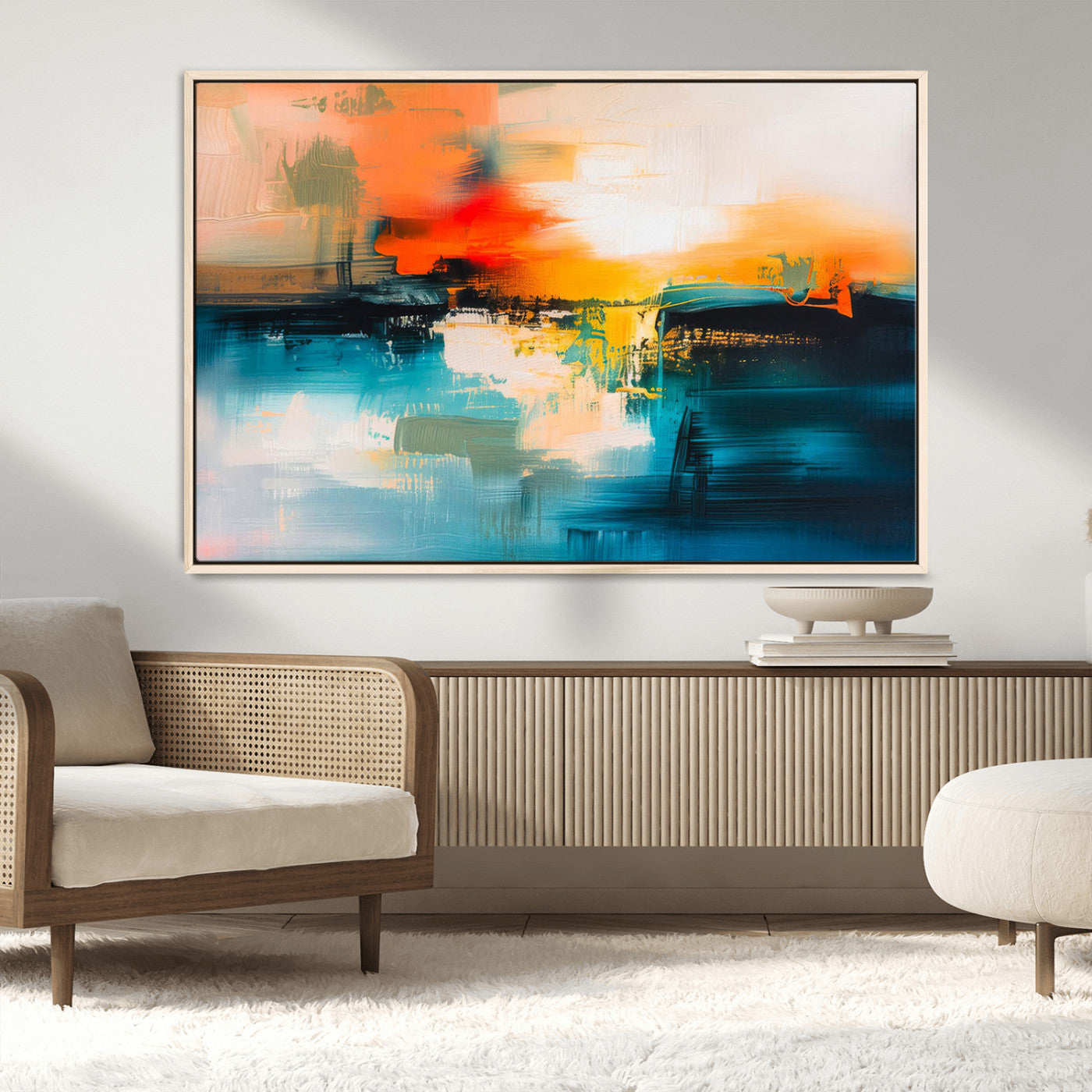 MGV-FC-36X24 - Colorful Abstract Wall Art | Bold Modern Canvas Print | Ready to Hang and Framed for Living Room or