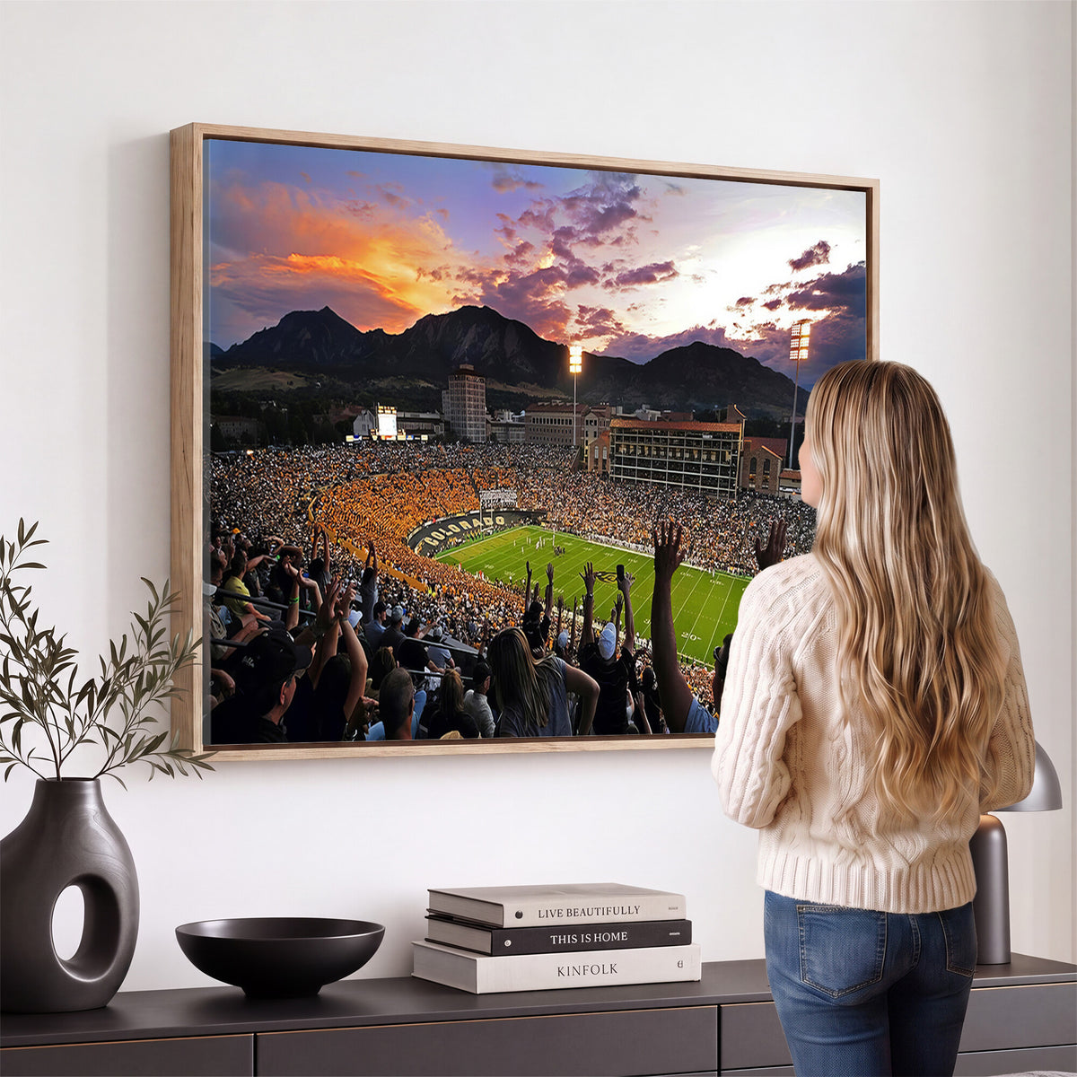 52579-MGV-CV-36X24 - Folsom Field, University of Colorado Buffaloes Football, Framed and Ready to Hang
