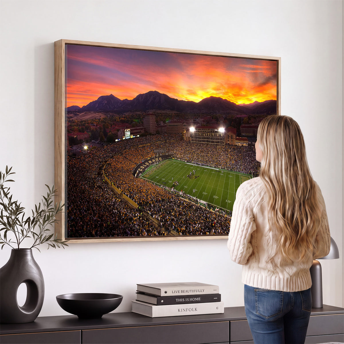 84649-MGV-CV-36X24 - Folsom Field, University of Colorado Buffaloes Football, Extra Large Game Room Wall Decor