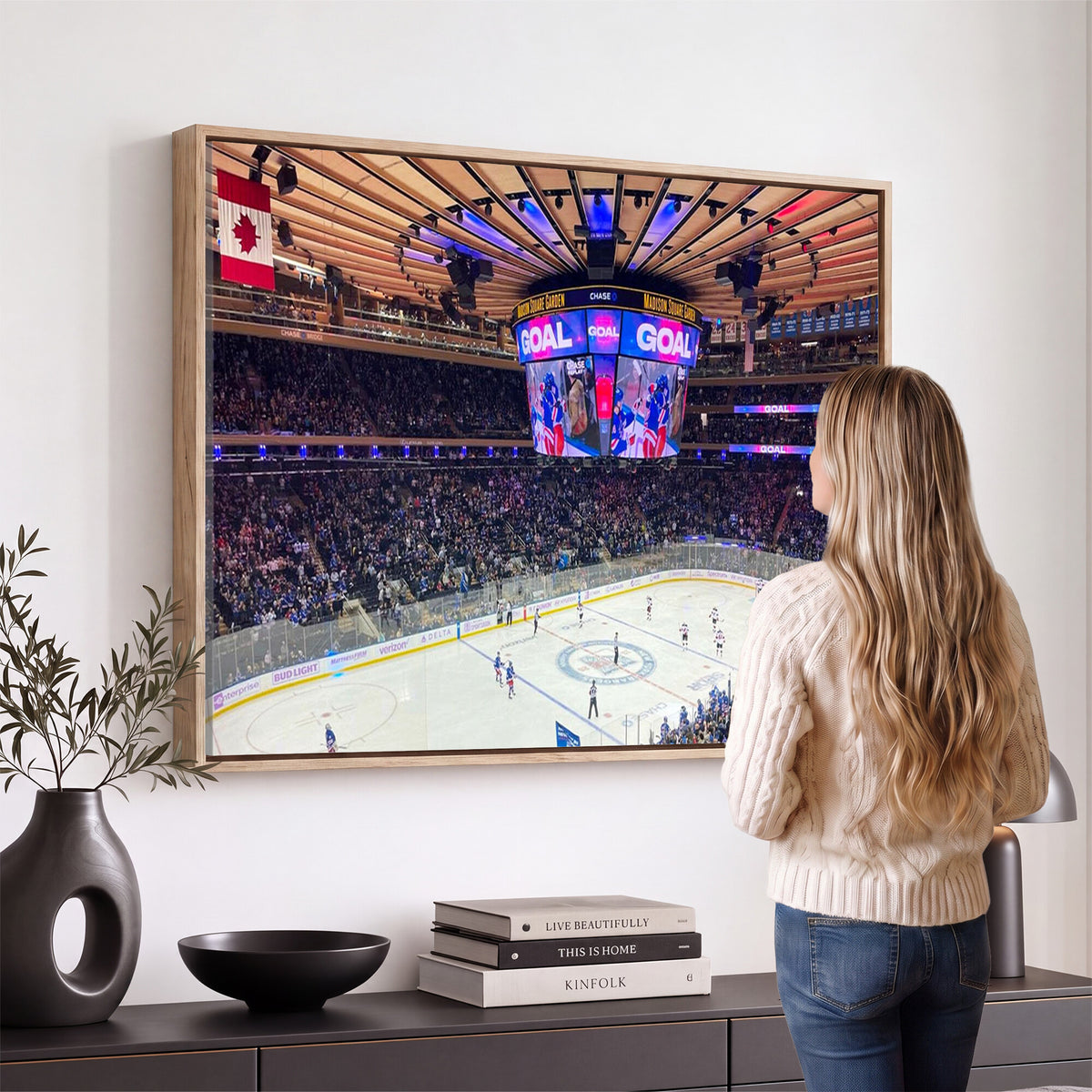 36401-MGV-CV-36X24 - Madison Square Garden New York Rangers Hockey Stadium Wall Art Canvas