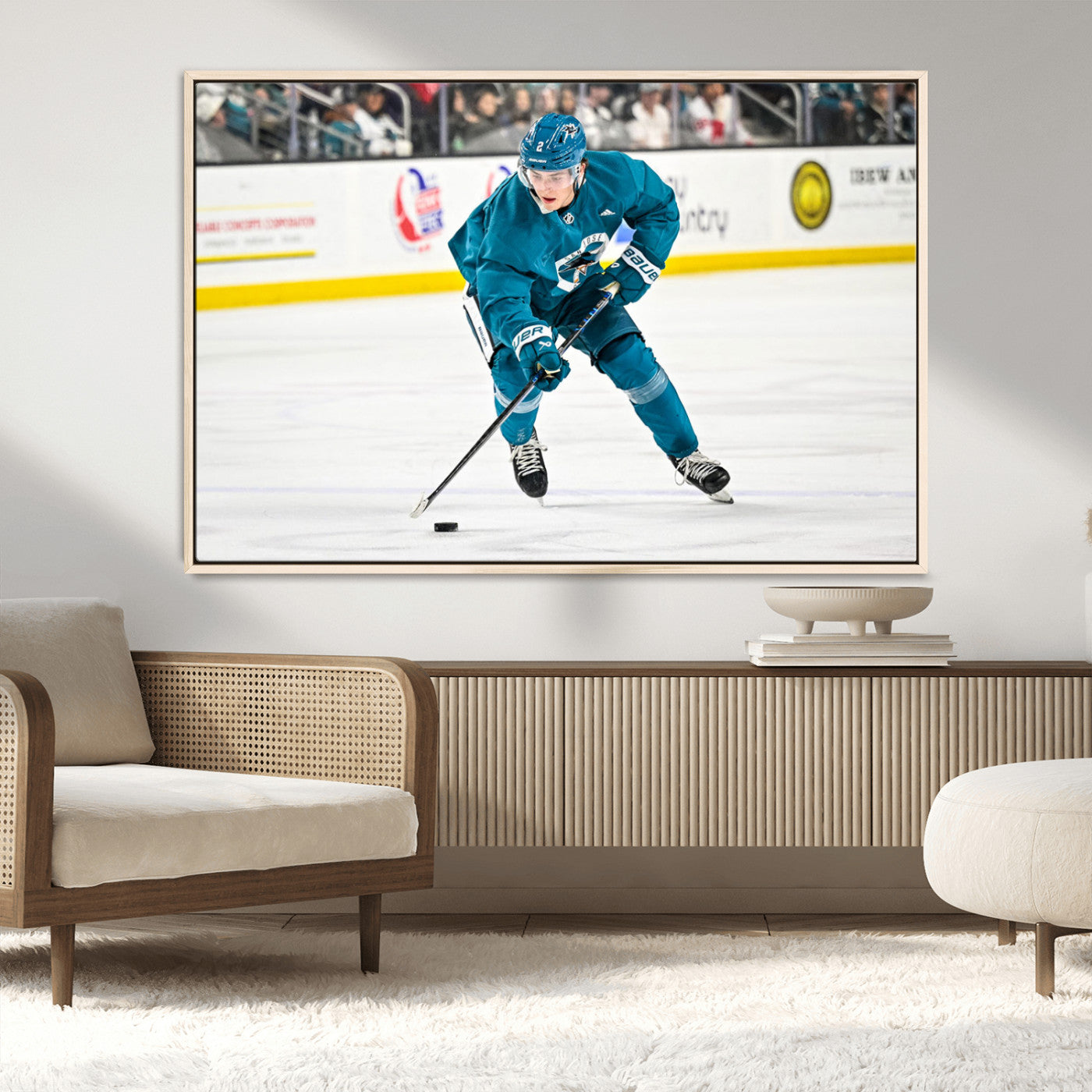 MGV-FC-36X24 - San Jose Sharks Ice Hockey Player Wall Art Canvas Print