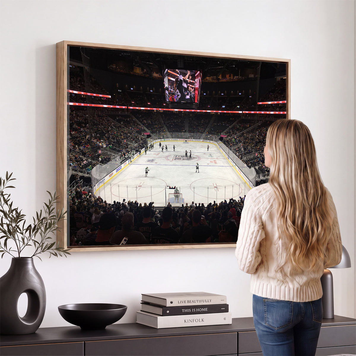 14802-MGV-CV-36X24 - T Mobile Arena Paradise Nevada Vegas Golden Knights Ice Hockey Stadium
