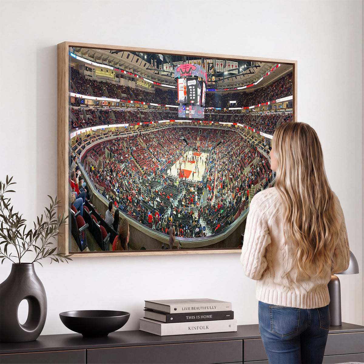 43481-MGV-CV-36X24 - United Center Chicago Bulls Stadium Wall Art Canvas Print