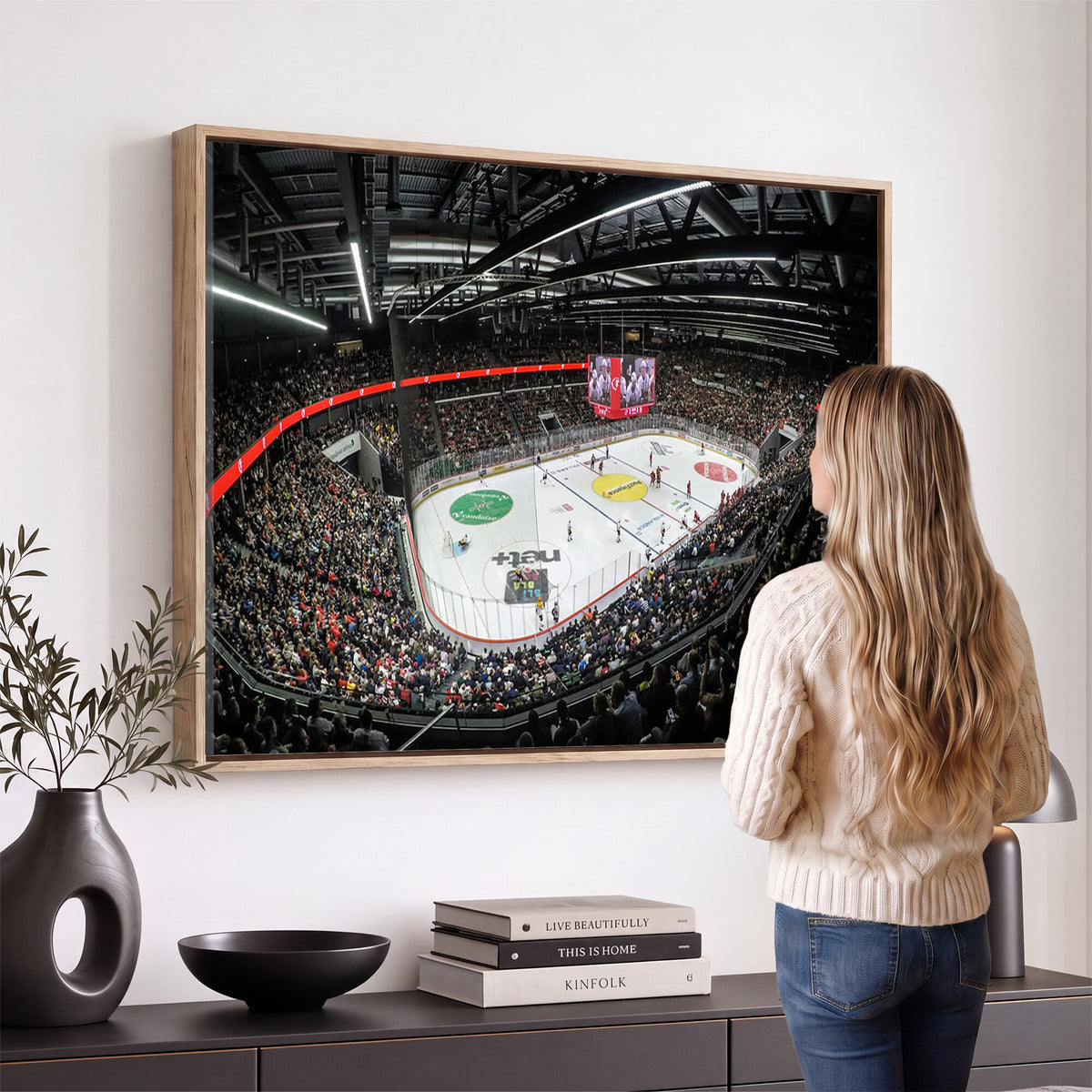 46282-MGV-CV-36X24 - Vaudoise Lausanne Ice Hockey Arena Stadium Wall Art Canvas