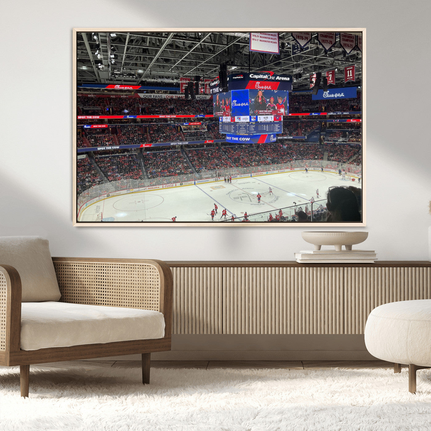 MGV-FC-36X24 - Washington Capitols New York Rangers Ice Hockey Game Stadium Wall Art Canvas Print