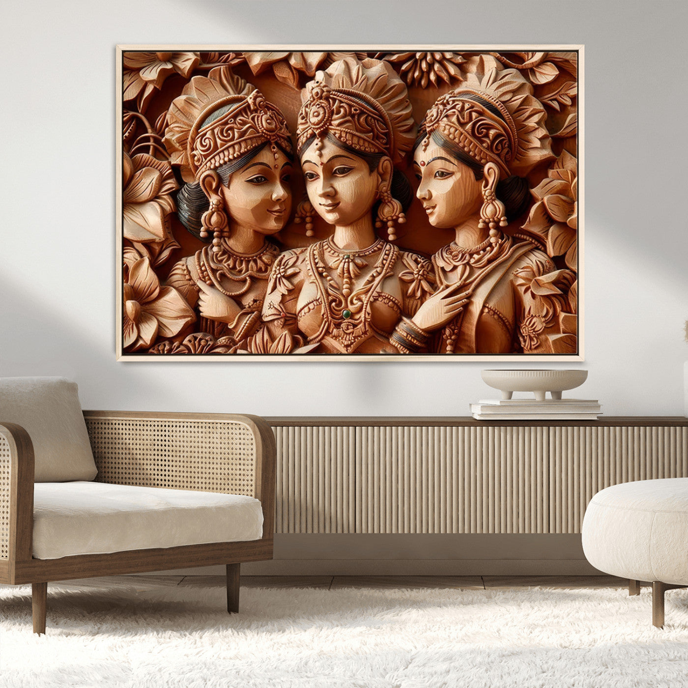 MGV-FC-36X24 - Indian Woman Statue Wall Art Canvas Print