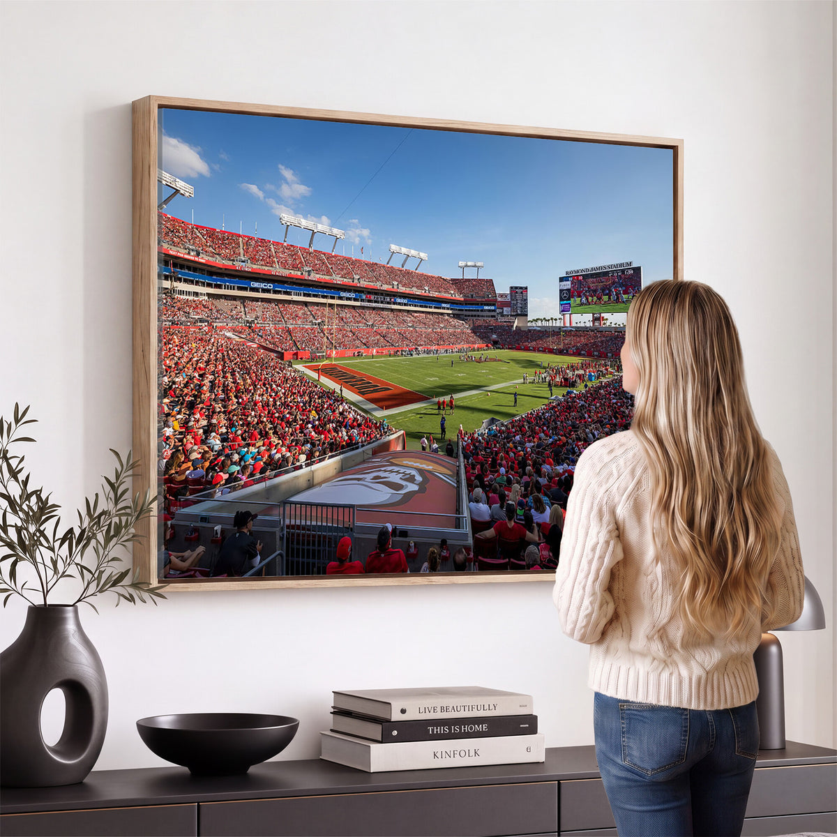 65229-MGV-CV-36X24 - Florida Tampa Raymond James Stadium Wall Art Canvas Print - NFL Football Stadium Print