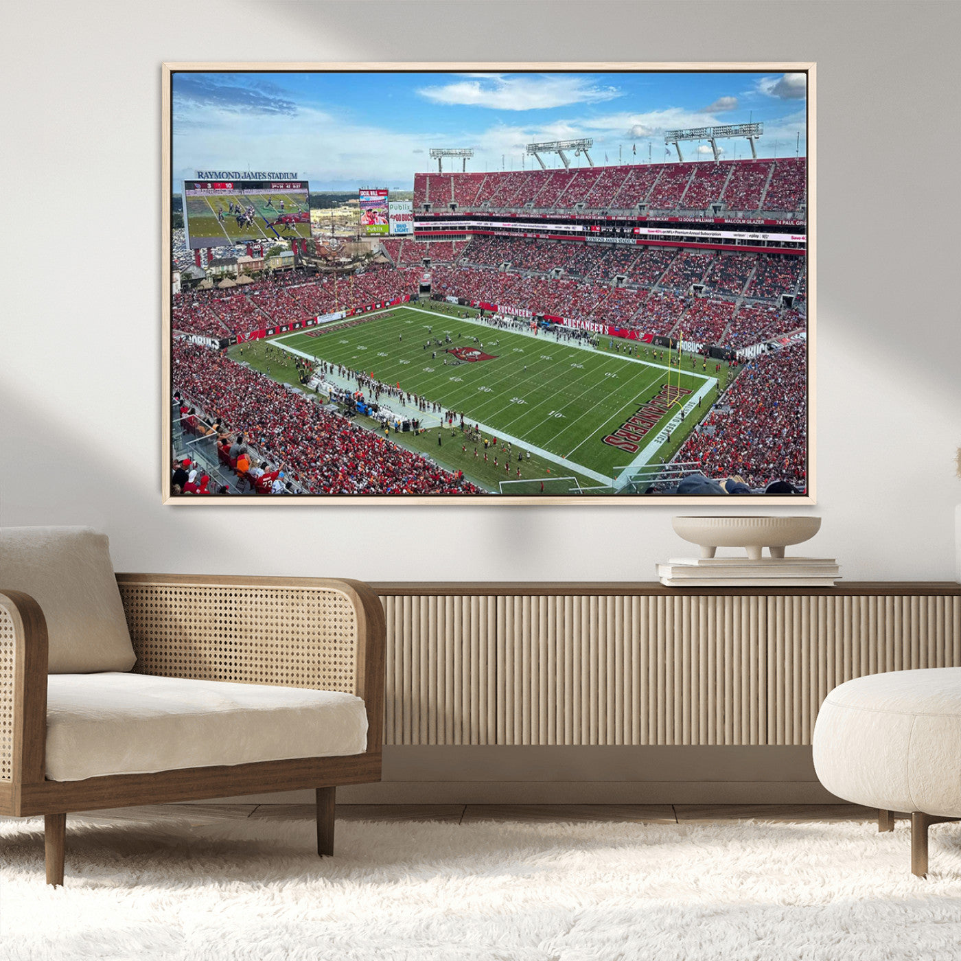 MGV-FC-36X24 - Florida Tampa Raymond James Stadium Wall Art Canvas Print - NFL Football Stadium Print Canvas
