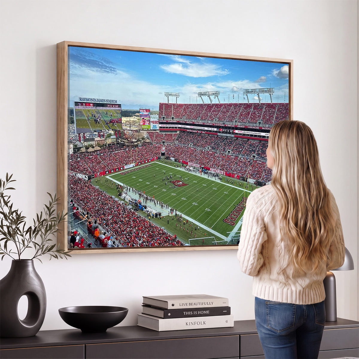52828-MGV-CV-36X24 - Florida Tampa Raymond James Stadium Wall Art Canvas Print - NFL Football Stadium Print Canvas