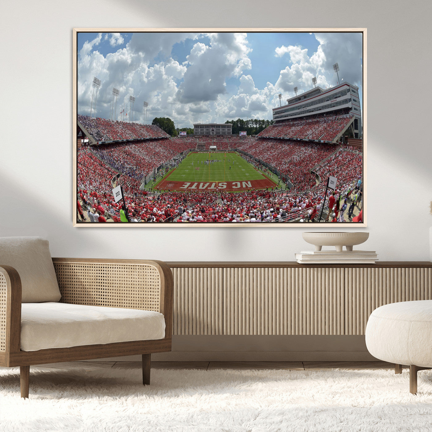 MGV-FC-36X24 - NC State Wolfpack Football Team Print Canvas- Raleigh Carter-Finley Stadium Wall Art Canvas Print