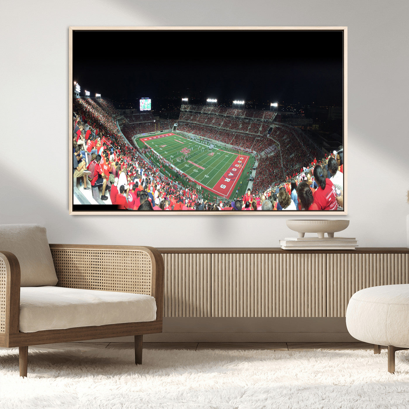 MGV-FC-36X24 - Houston Cougars Football Team Print - Houston TDECU Stadium Wall Art Canvas Print