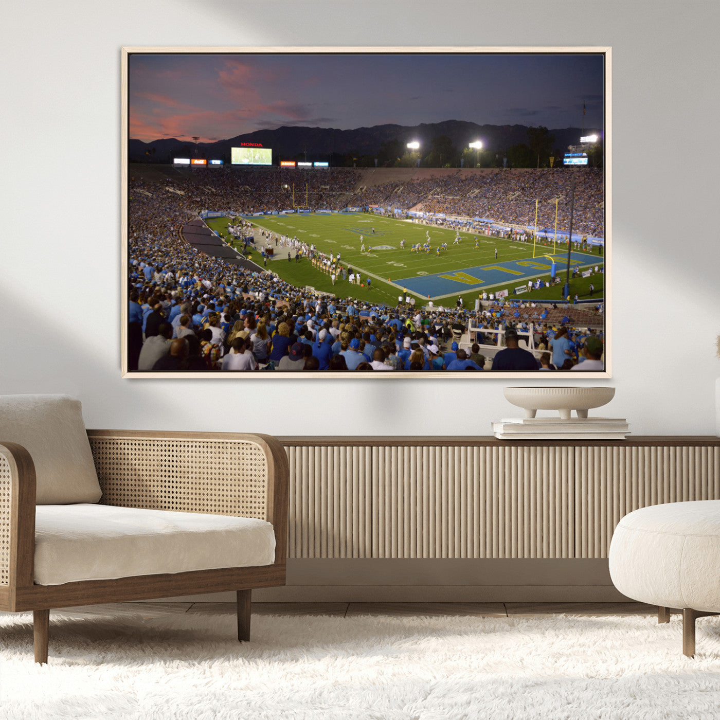 MGV-FC-36X24 - UCLA Bruins Football Team Print - Pasadena Rose Bowl Stadium Wall Art Canvas Print