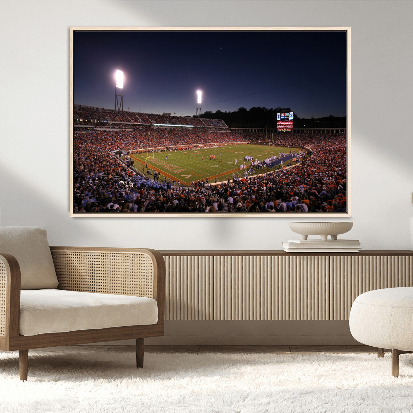 MGV-FC-36X24 - Virginia Cavaliers Football Team Print - Charlottesville Scott Stadium Canvas Print Wall Art