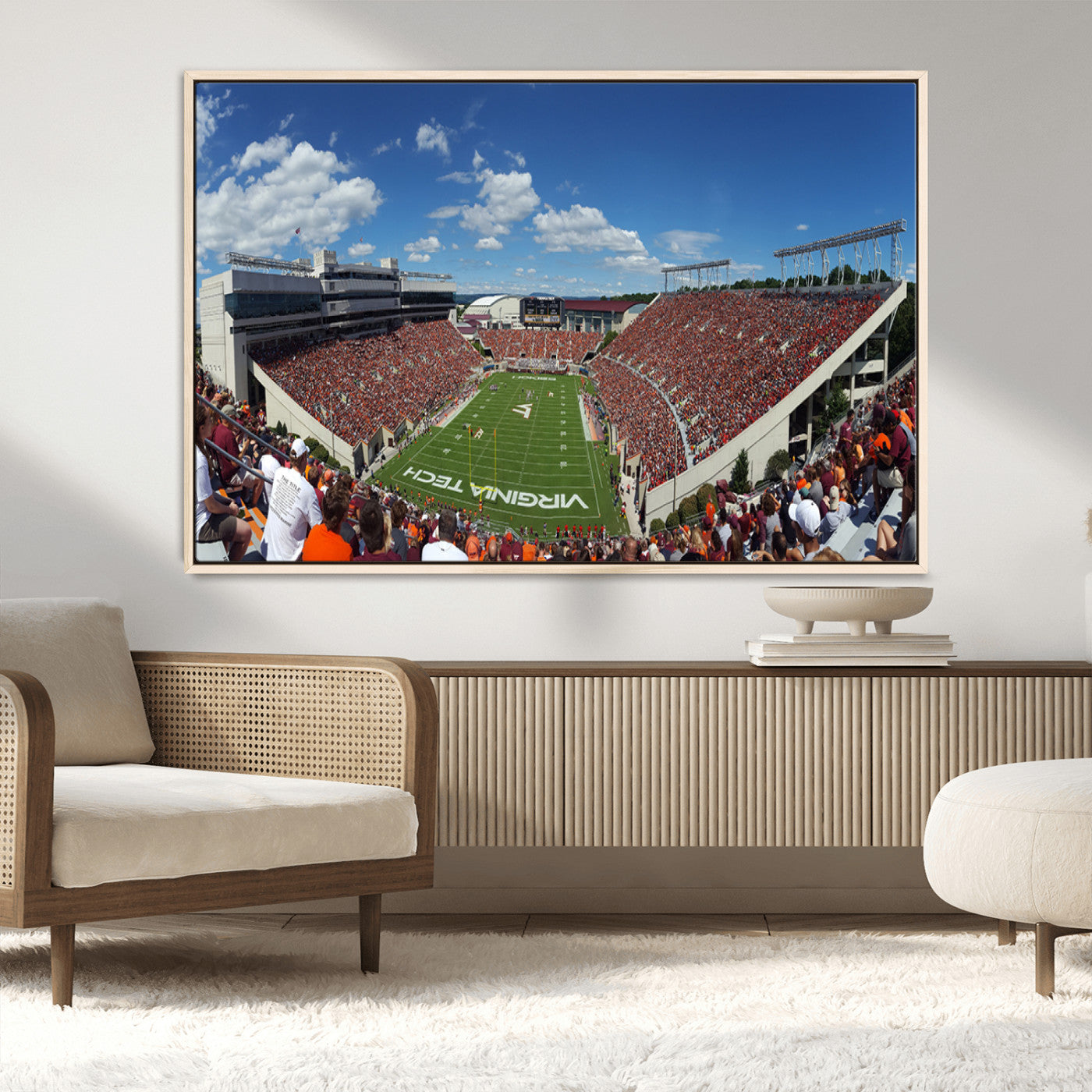 MGV-FC-36X24 - Virginia Tech Hokies Football Team Print - Blacksburg Lane Stadium Wall Art Canvas Print