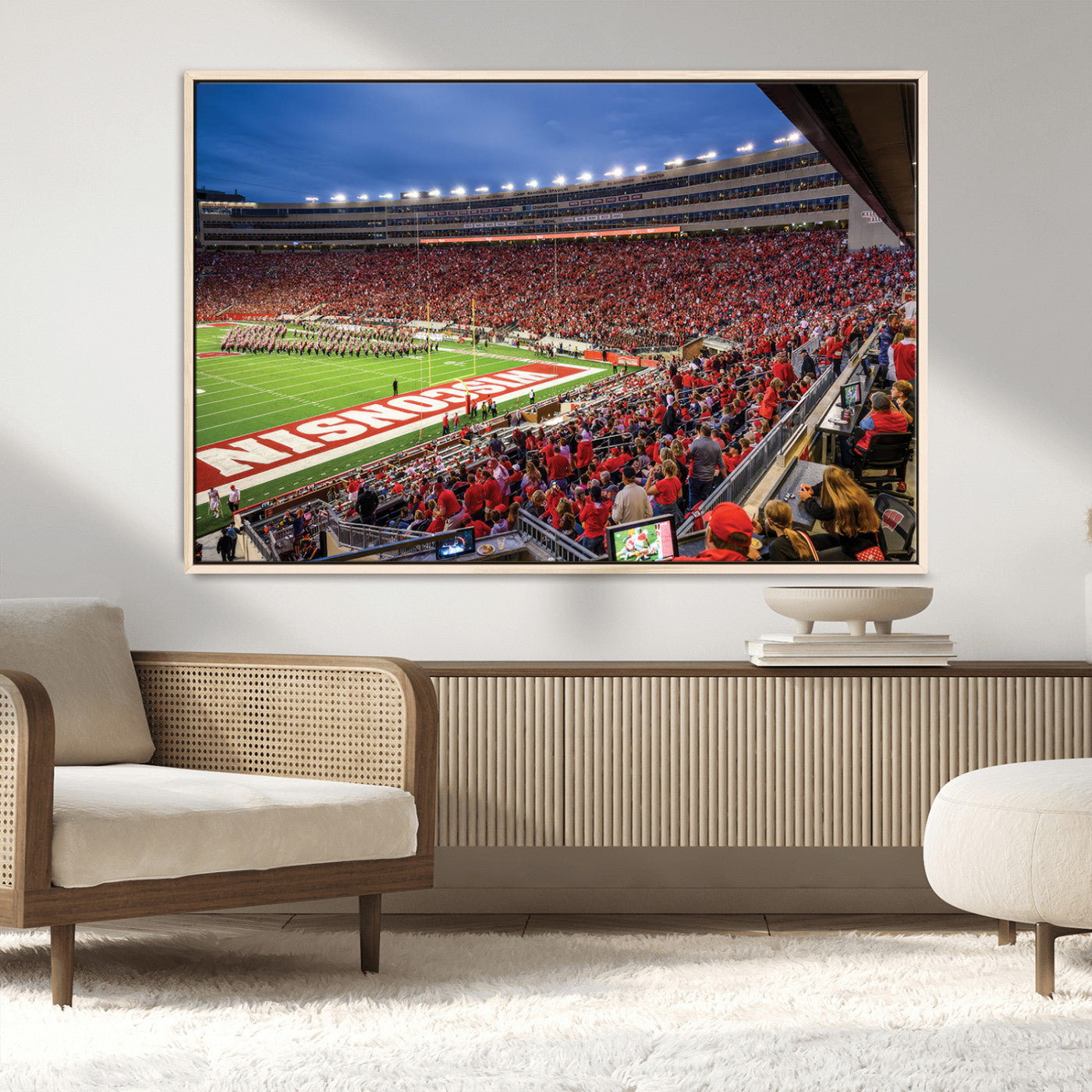 MGV-FC-36X24 - Wisconsin Badgers Football Team Print - Madison Camp Randall Stadium Wall Art, Wisconsin Badgers