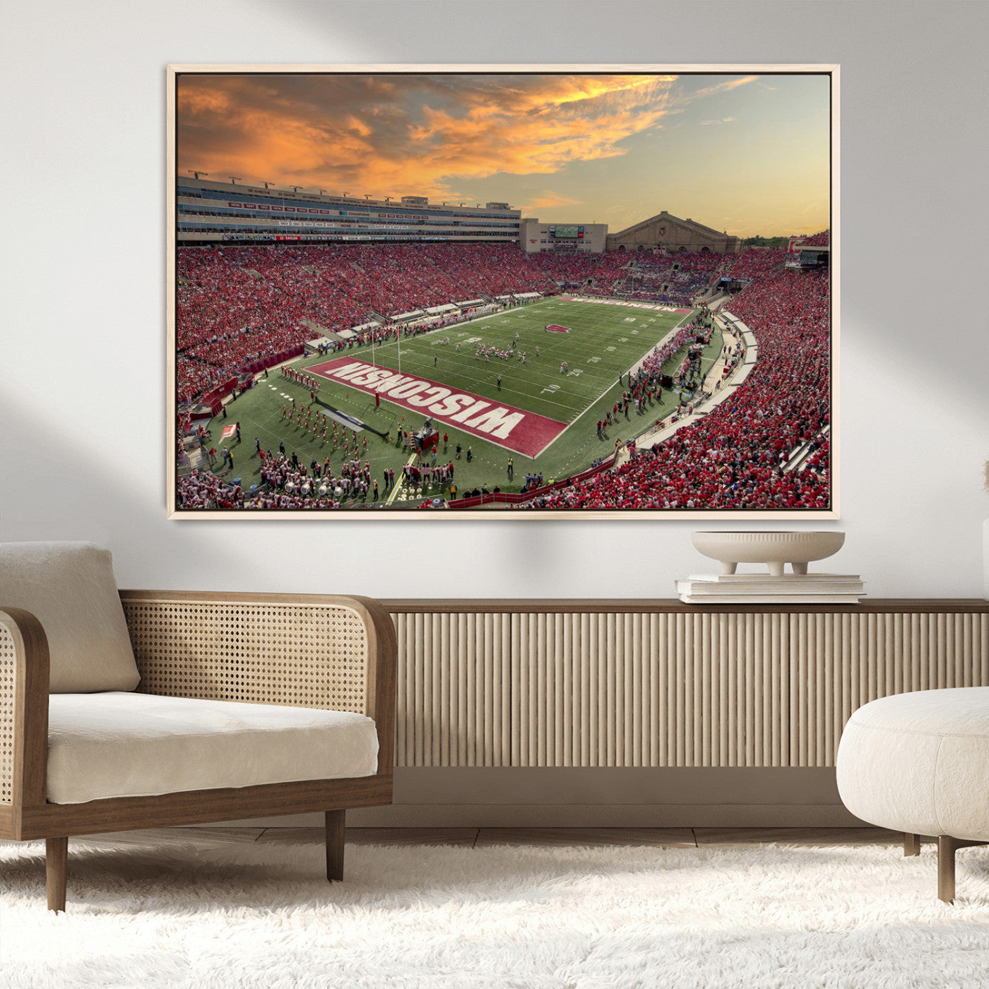 41472-MGV-CV-36X24-Camp Randall Stadium Wisconsin Badgers Large Wall Art Canvas Print | College Football Stadium Wall