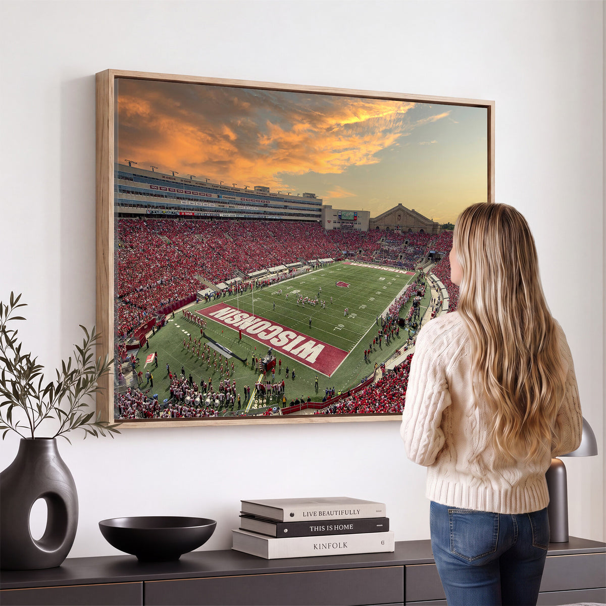 41472-MGV-CV-36X24 - Camp Randall Stadium Wisconsin Badgers Large Wall Art Canvas Print | College Football Stadium Wall